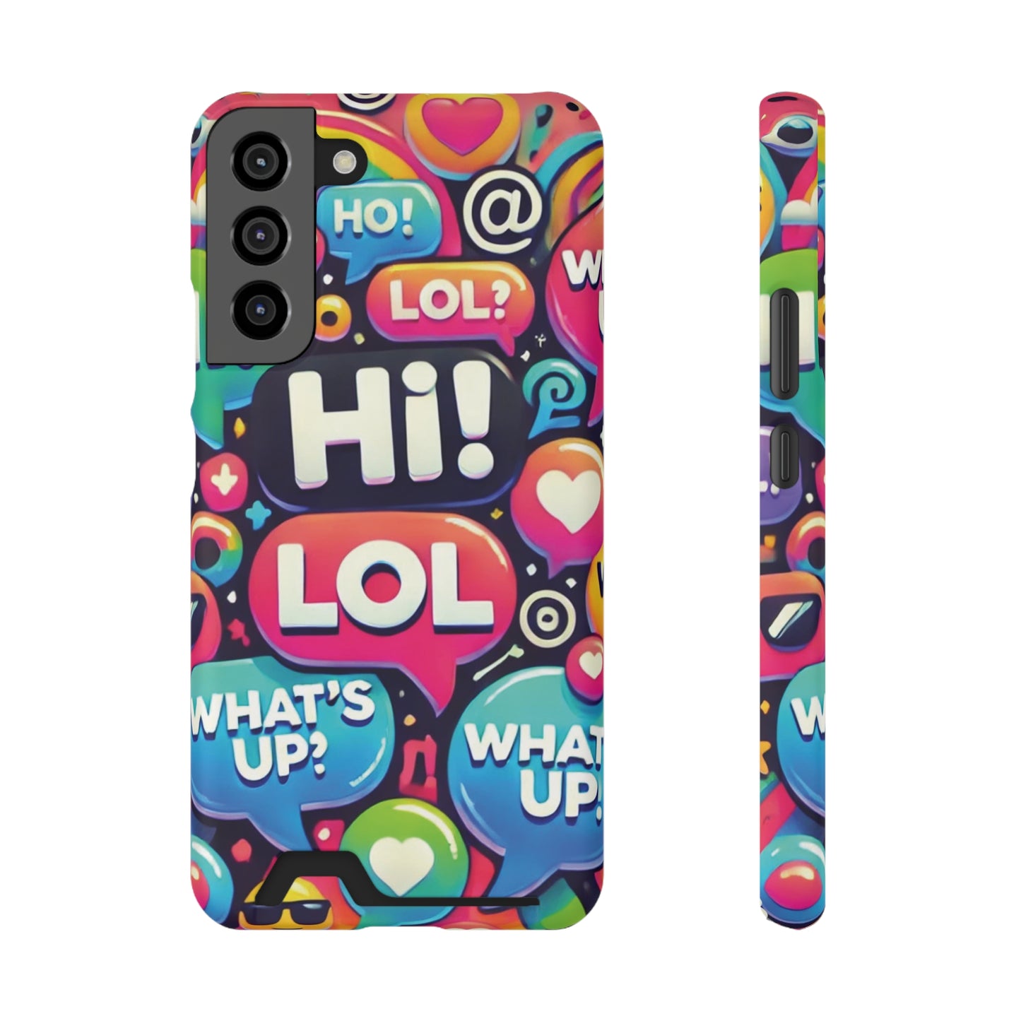 "Text Bubbles" - Phone Case With Card Holder - Creatively Designed Shop