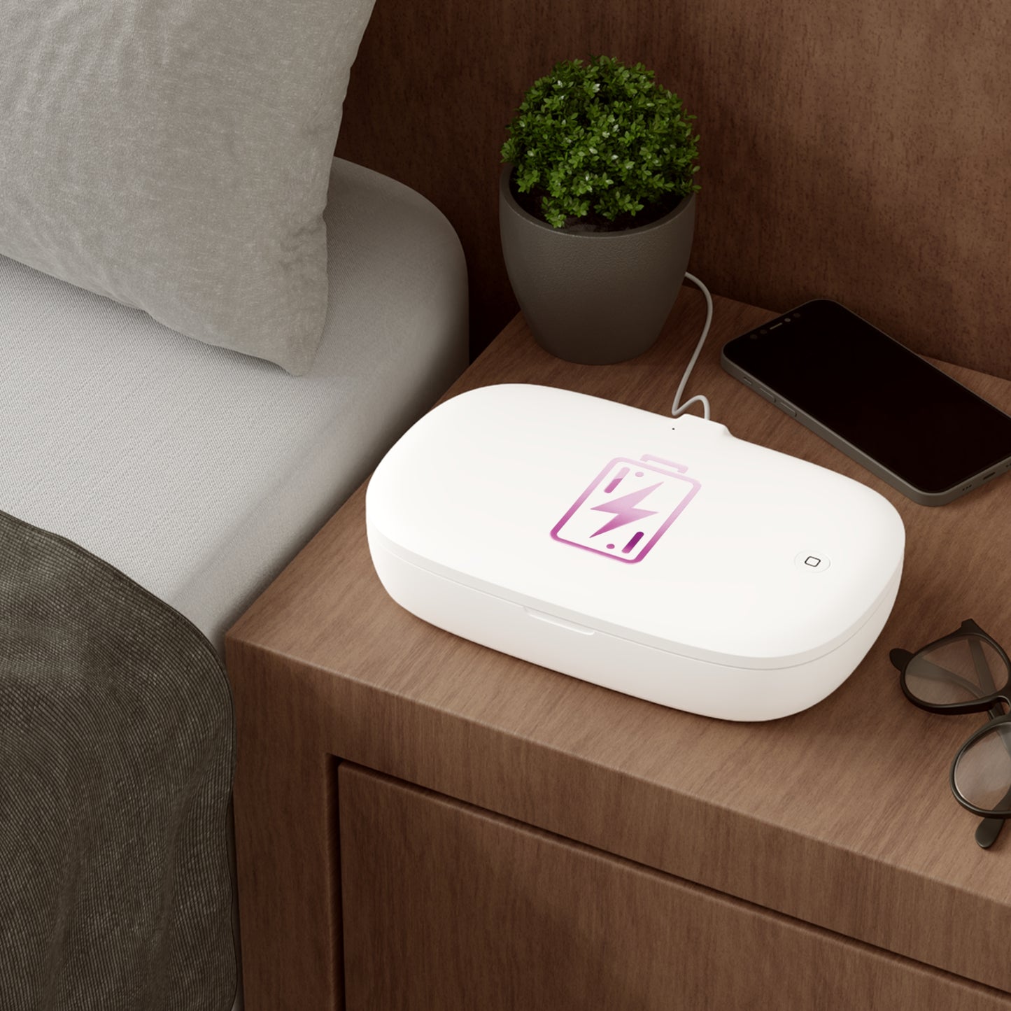Charging Icon (Pink) -UV Phone Sanitizer and Wireless Charging Pad - Creatively Designed Shop