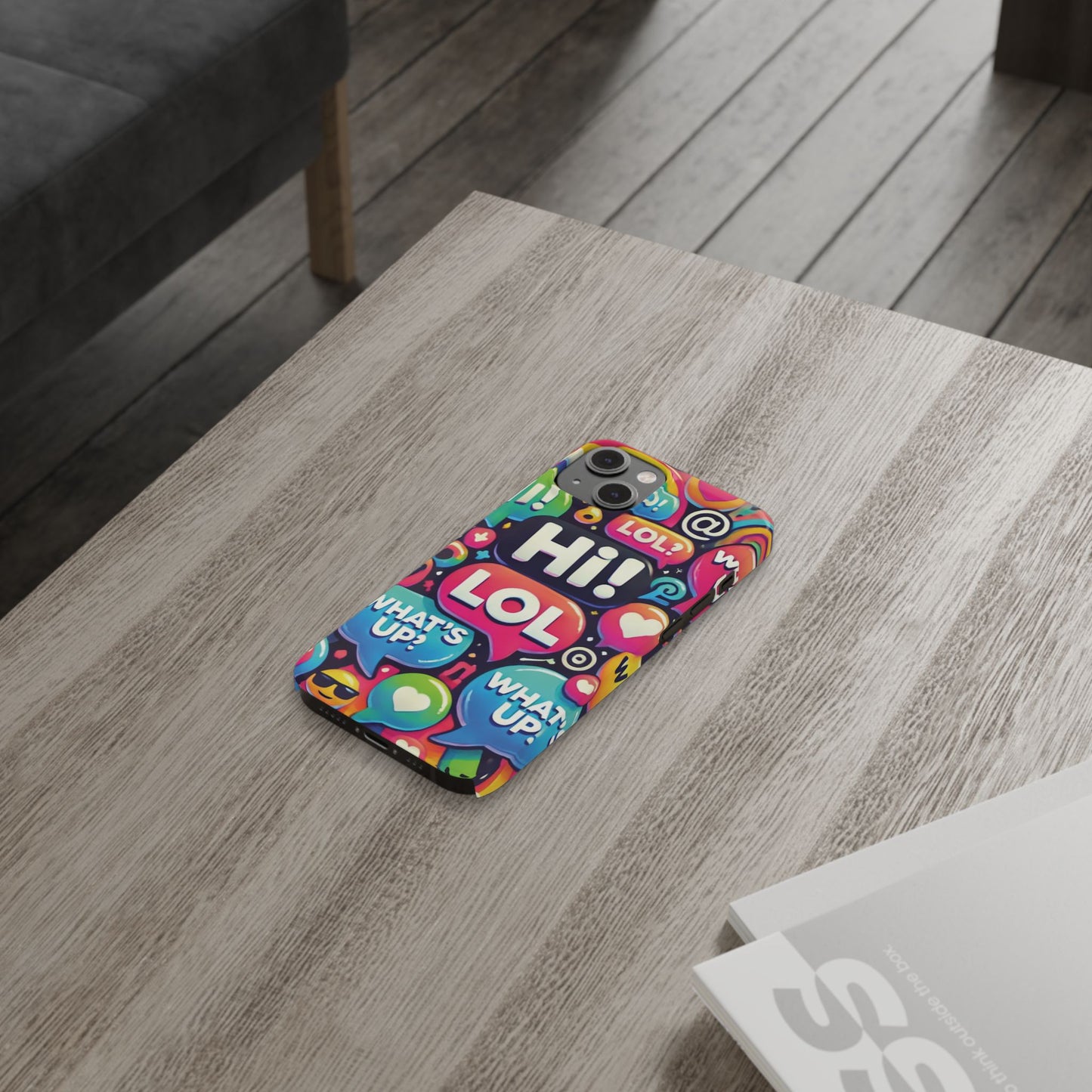 "Text Bubbles" - Slim Phone Cases - Creatively Designed Shop