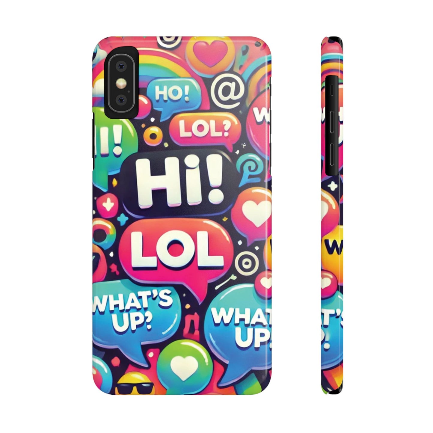 "Text Bubbles" - Slim Phone Cases - Creatively Designed Shop