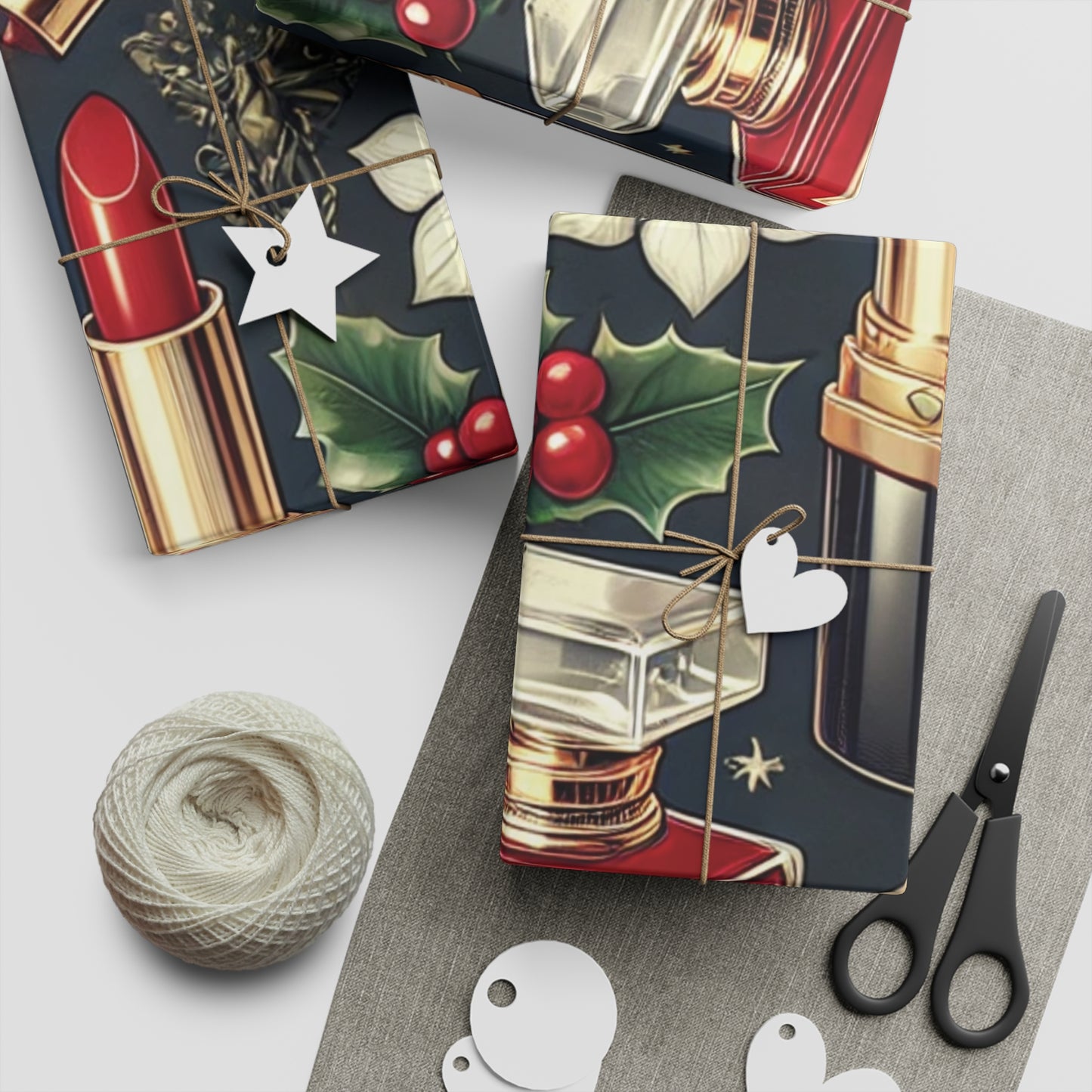 Christmas Glam Makeup Essentials - Gift Wrapping Paper Sheets, 1pc - Creatively Designed Shop