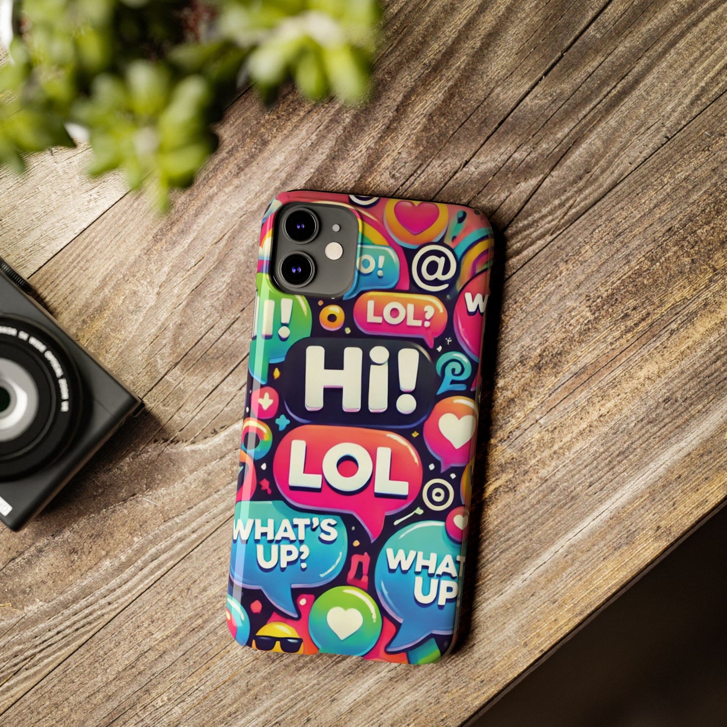 "Text Bubbles" - Slim Phone Cases - Creatively Designed Shop