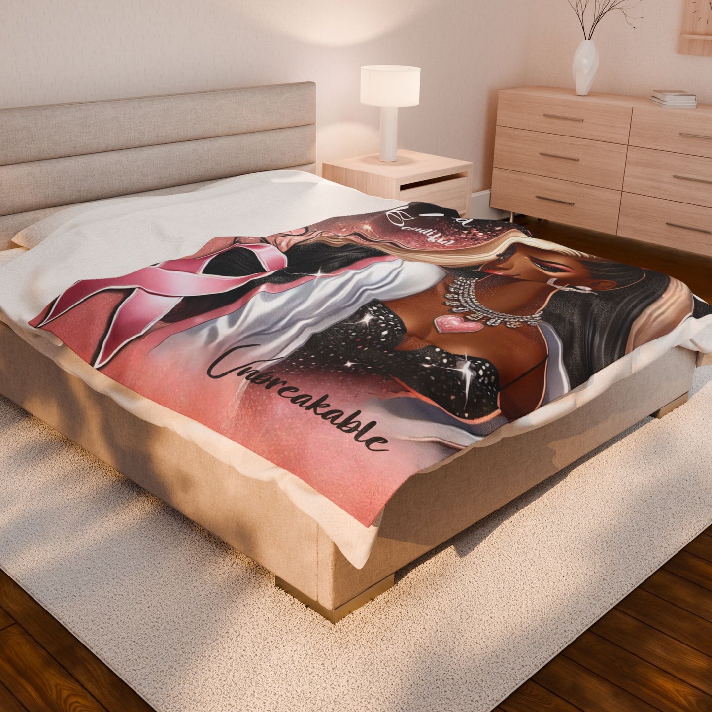 Bold Beautiful Unbreakable - Velveteen Plush Blanket