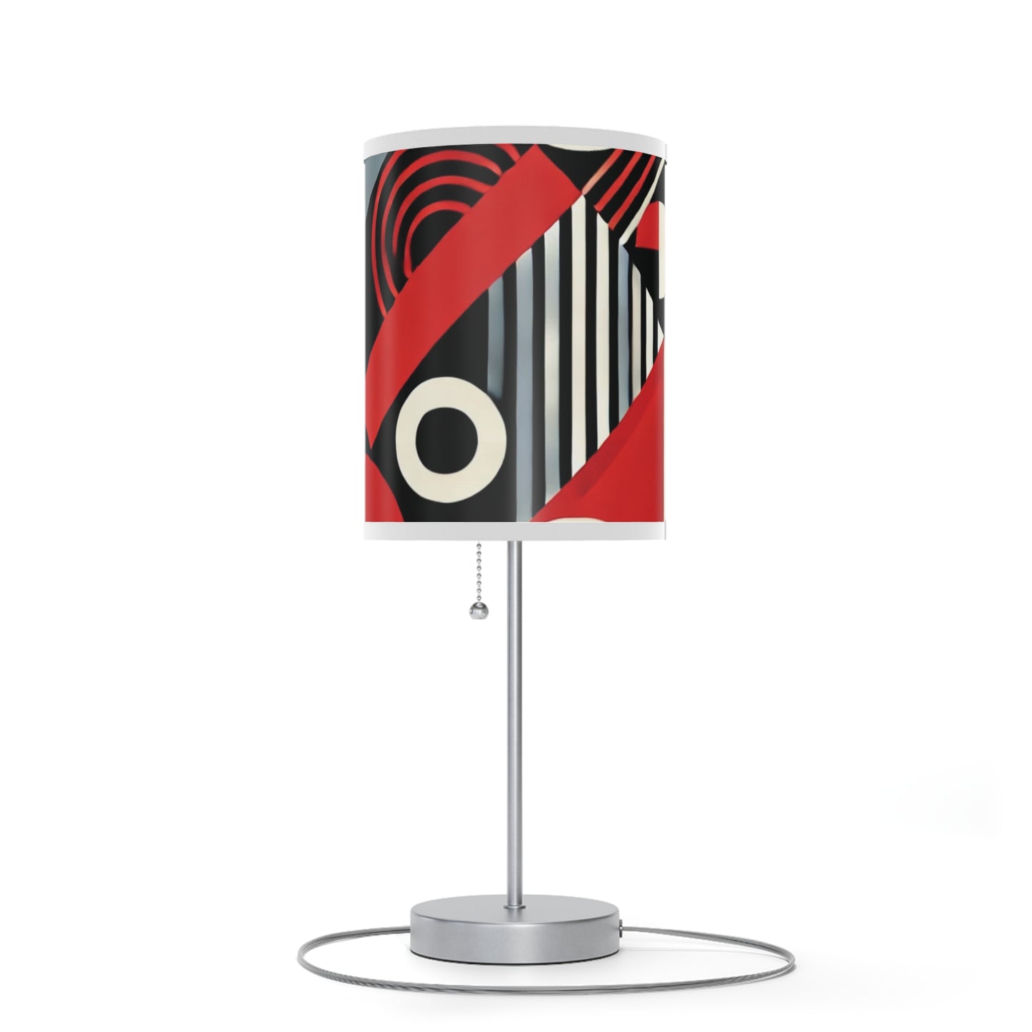 Red, Black & White Abstract - Lamp on a Stand, US|CA plug - Creatively Designed Shop