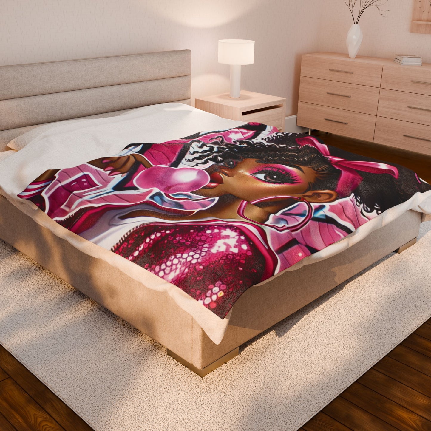 Pink Attitude - Velveteen Plush Blanket