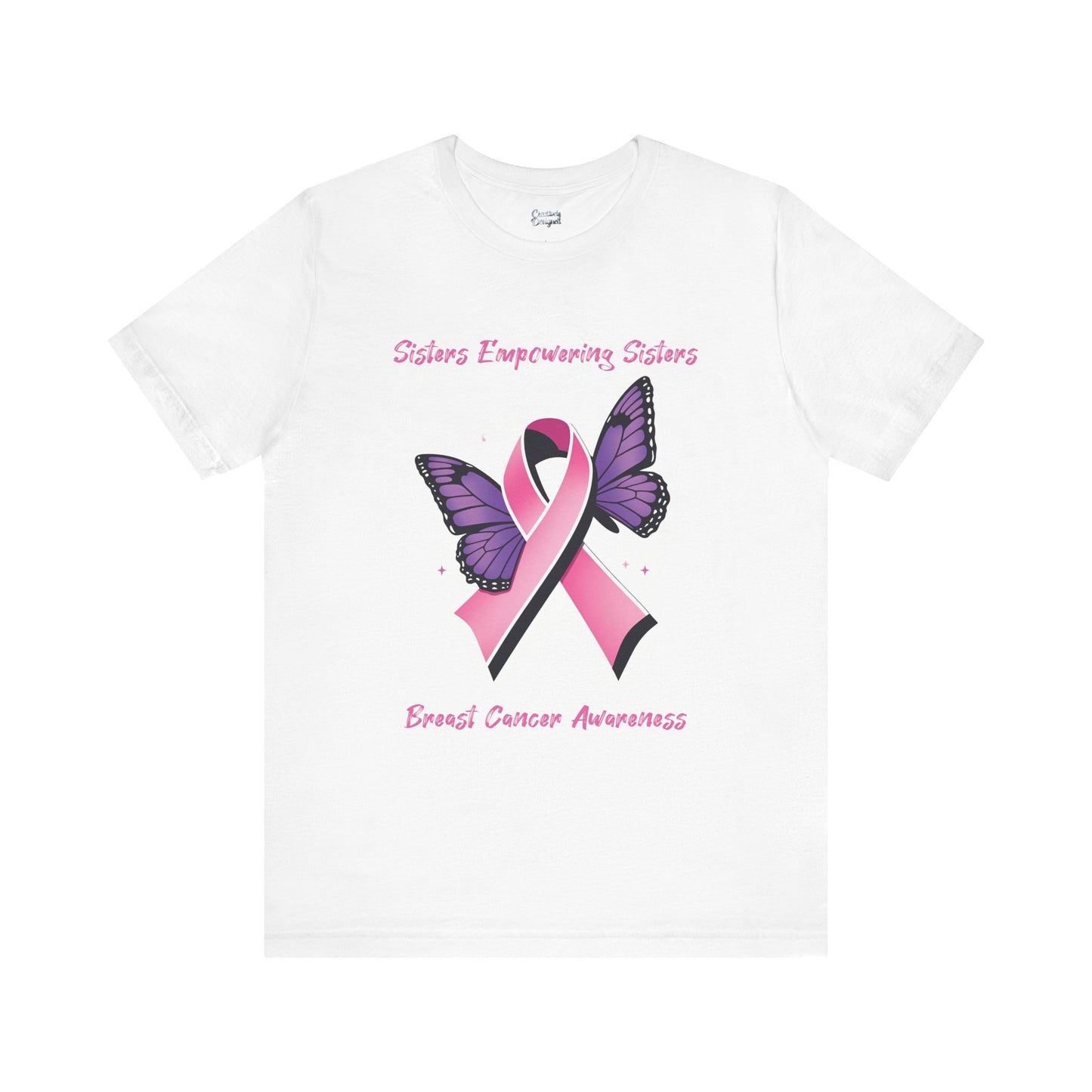 SES Breast Cancer Awareness "Butterfly & Ribbon" - Unisex Jersey Short Sleeve Tee