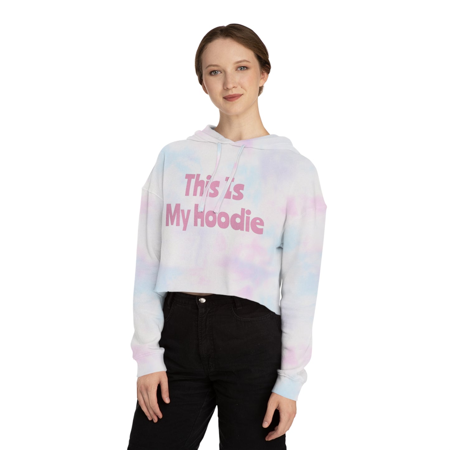 "This Is My Hoodie" - Women’s Cropped Hooded Sweatshirt - Creatively Designed Shop