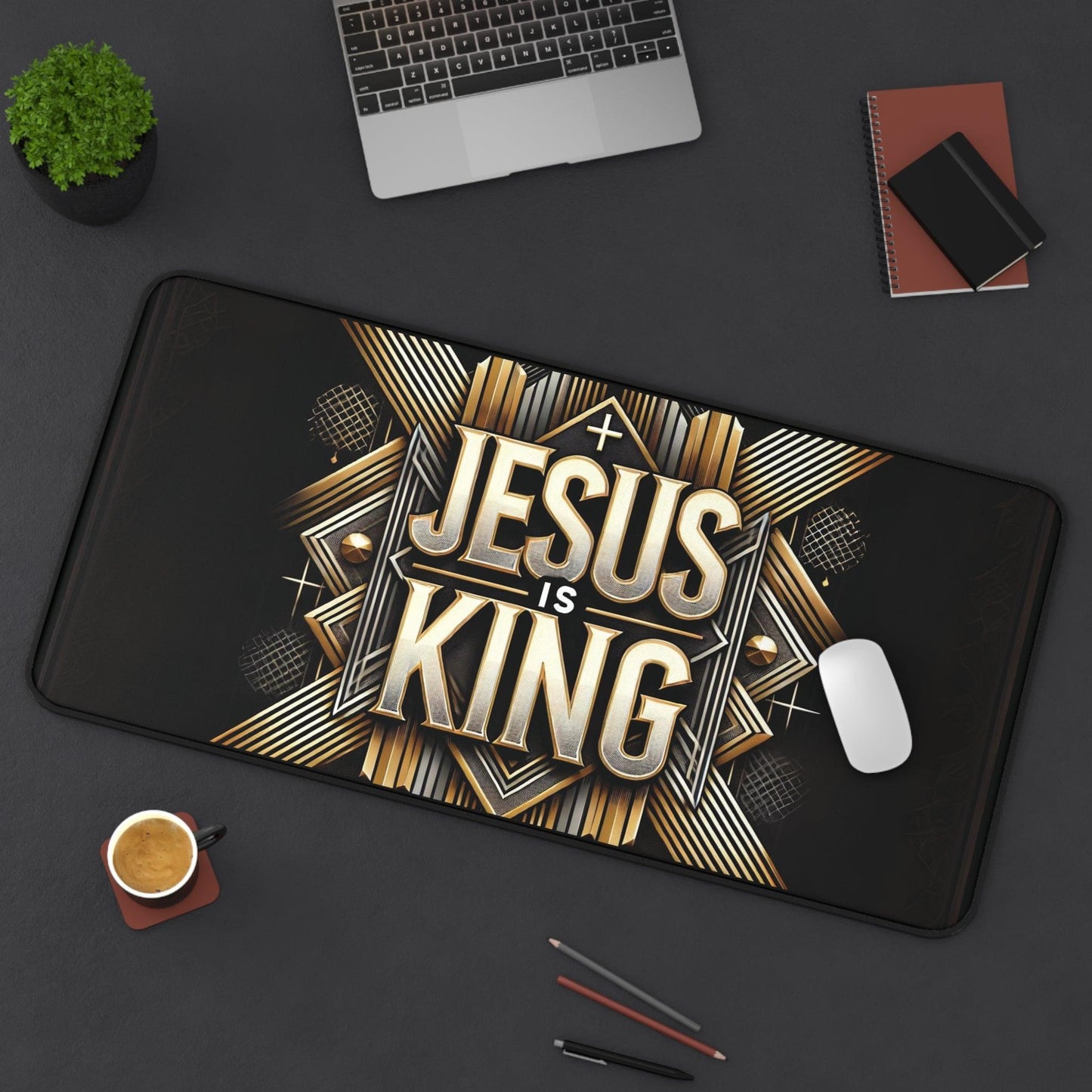 "Jesus Is King" - Desk Mat - Creatively Designed Shop