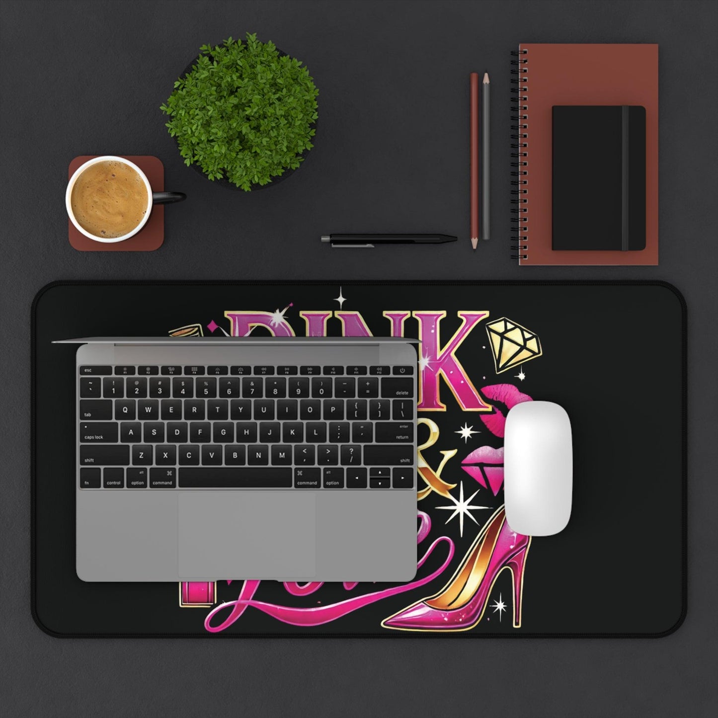 "Pink, Sip & Love" - Desk Mat - Creatively Designed Shop