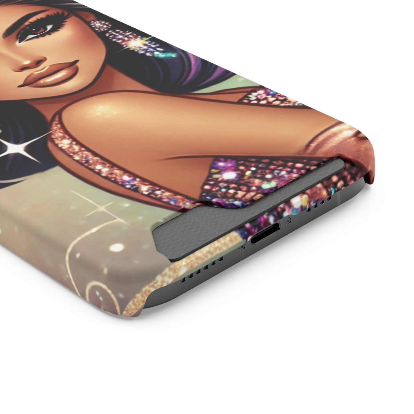 "Stunning" - Phone Case With Card Holder - Creatively Designed Shop