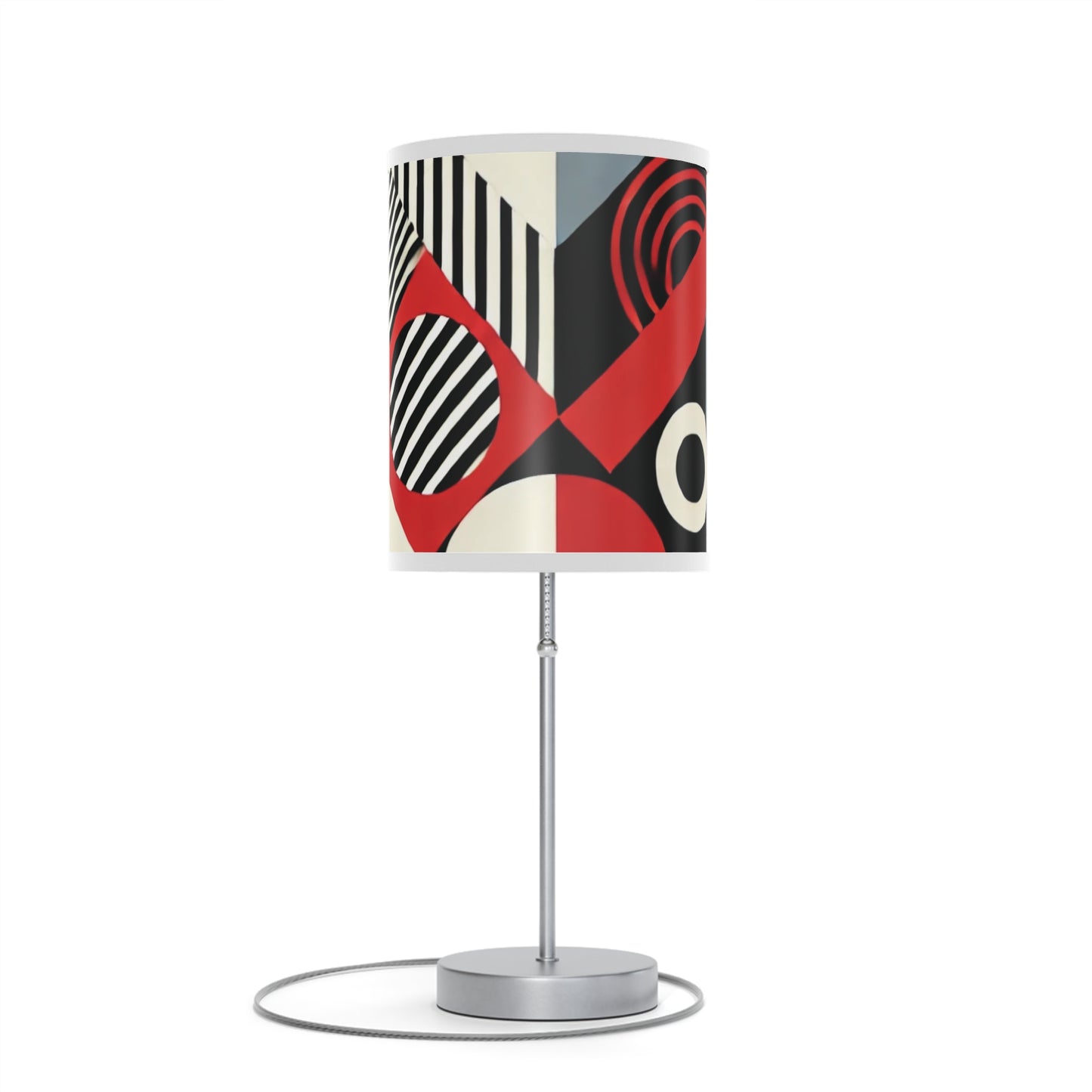 Red, Black & White Abstract - Lamp on a Stand, US|CA plug - Creatively Designed Shop