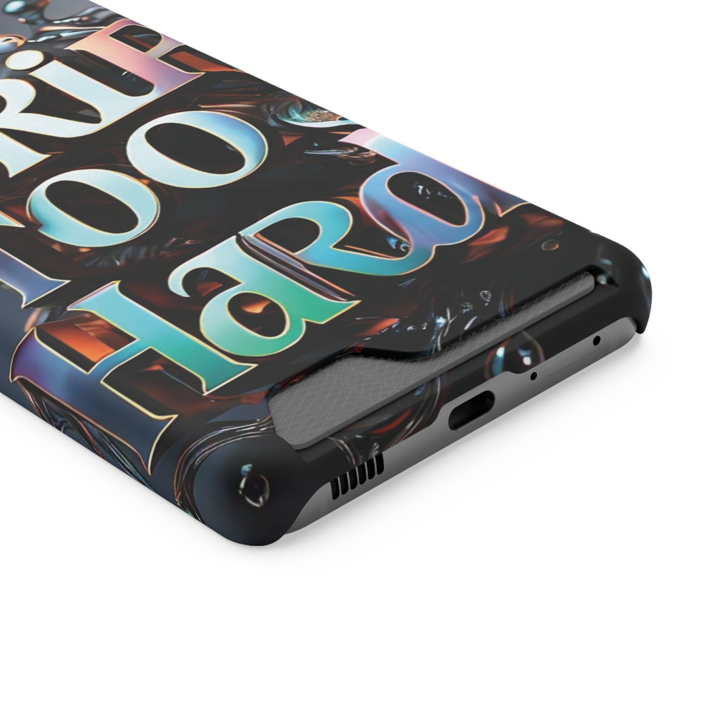 "Drip Too Hard" - Phone Case With Card Holder - Creatively Designed Shop