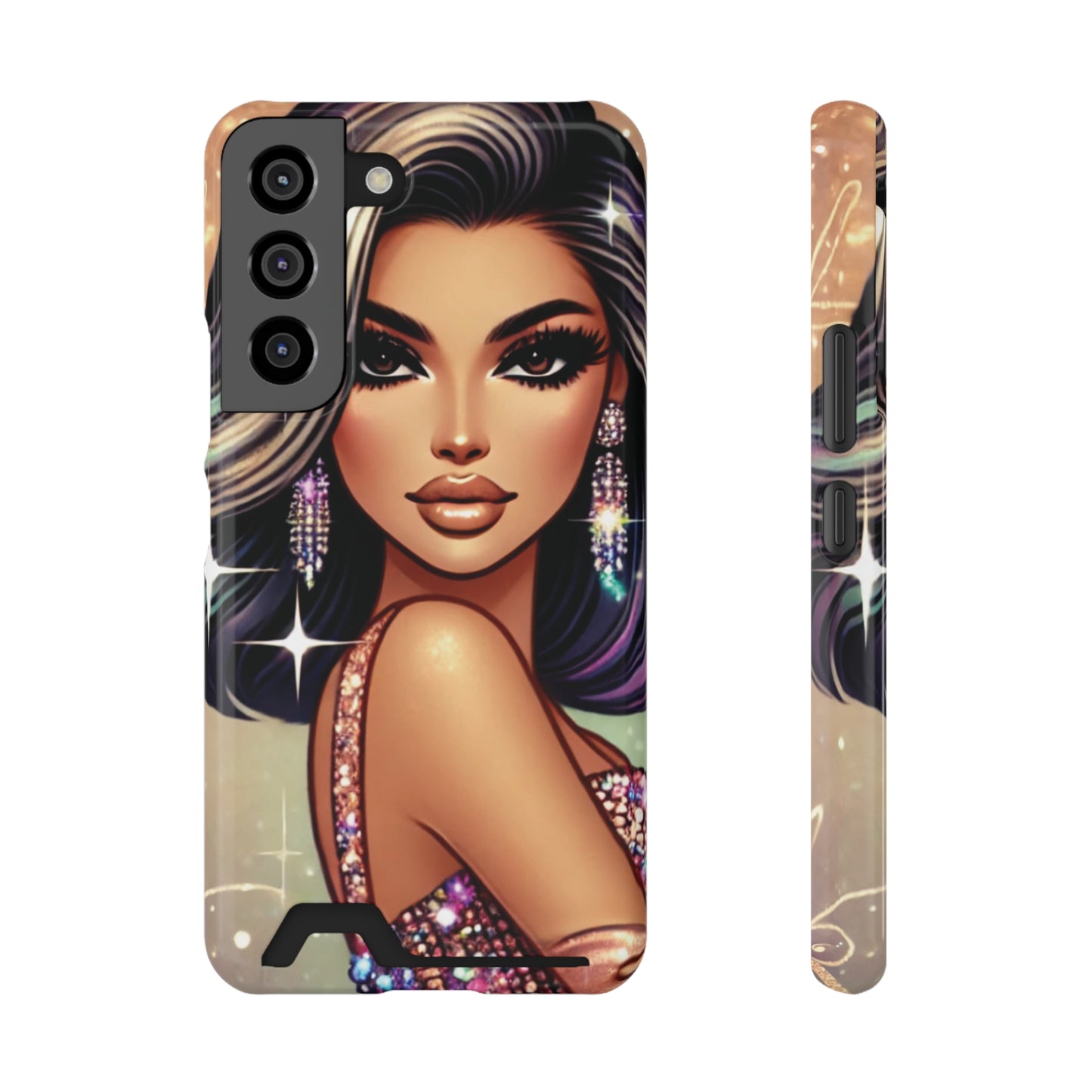 "Stunning" - Phone Case With Card Holder - Creatively Designed Shop