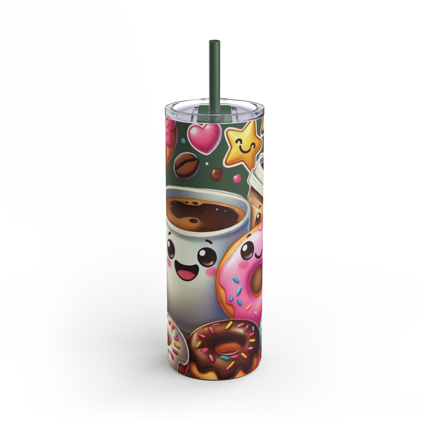 Coffee & Donuts - Maars Maker Skinny Matte Tumbler, 20oz - Creatively Designed Shop