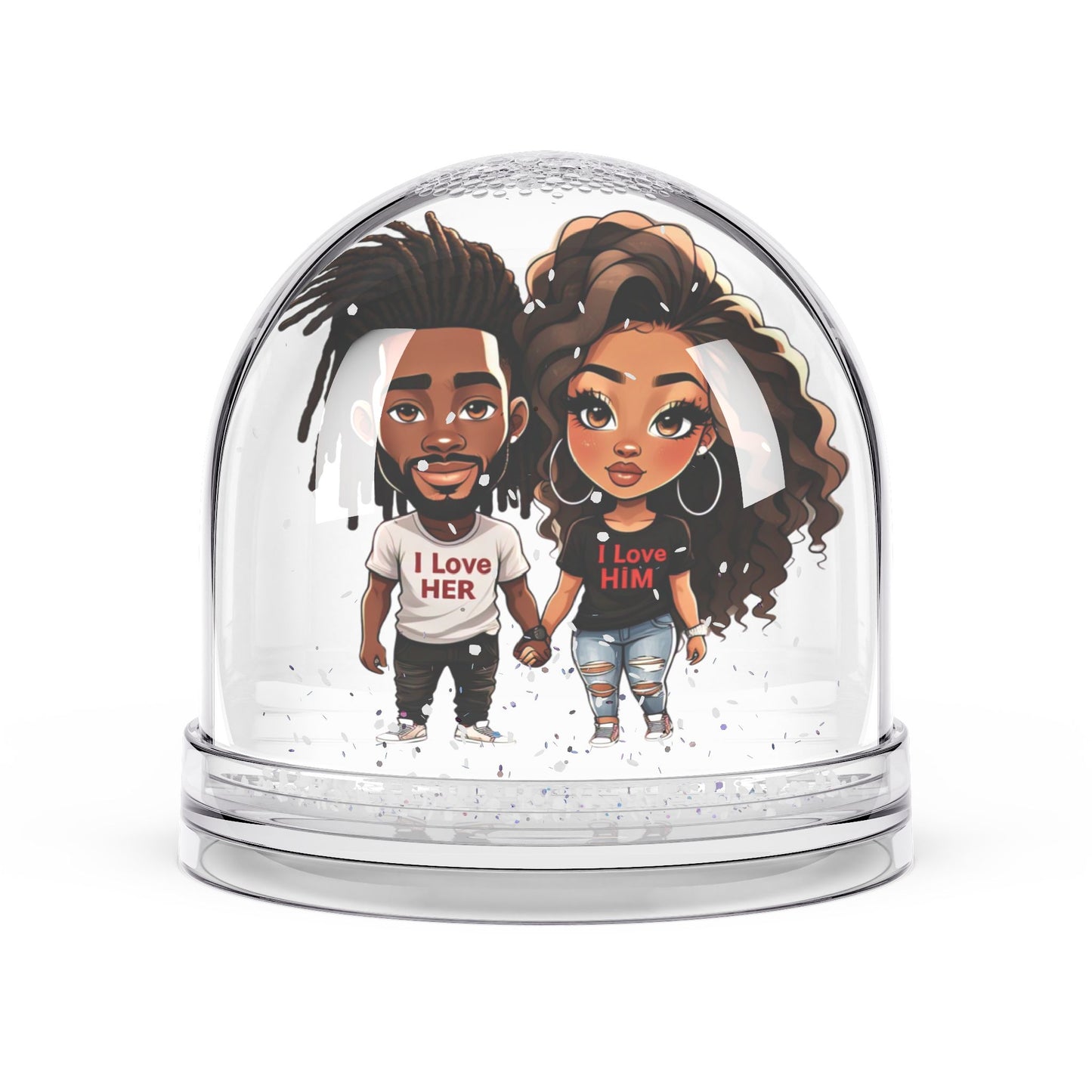I Love Her, I Love Him - Love Snow Globe - Creatively Designed Shop
