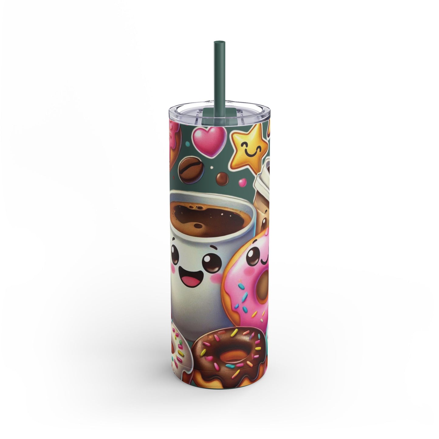 Coffee & Donuts - Maars Maker Skinny Matte Tumbler, 20oz - Creatively Designed Shop