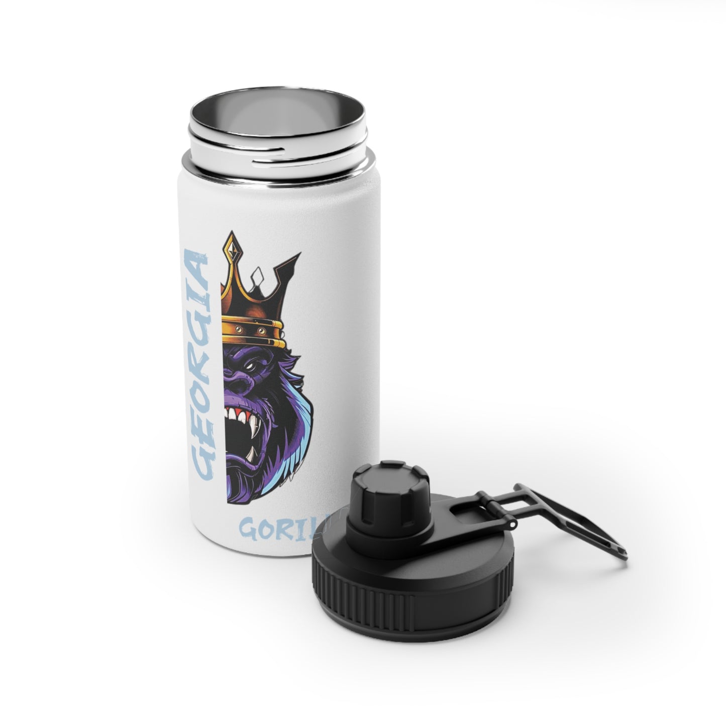 Georgia Gorillas - Stainless Steel Water Bottle, Sports Lid - Creatively Designed Shop