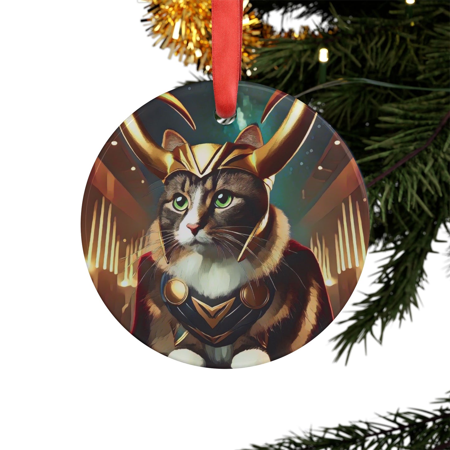 "A Very Loki Christmas - Acrylic Ornament with Ribbon - Creatively Designed Shop