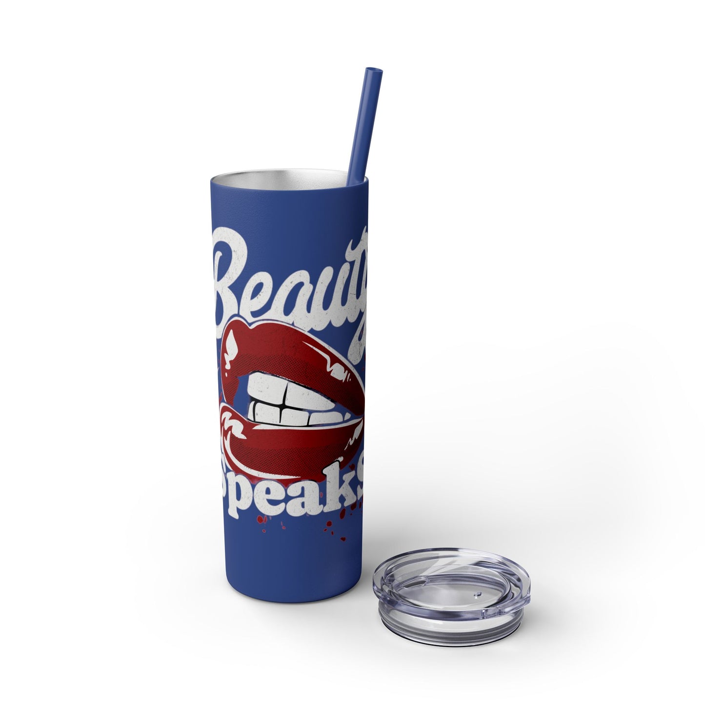 Beauty Speaks - Skinny Tumbler with Straw, 20oz - Creatively Designed Shop