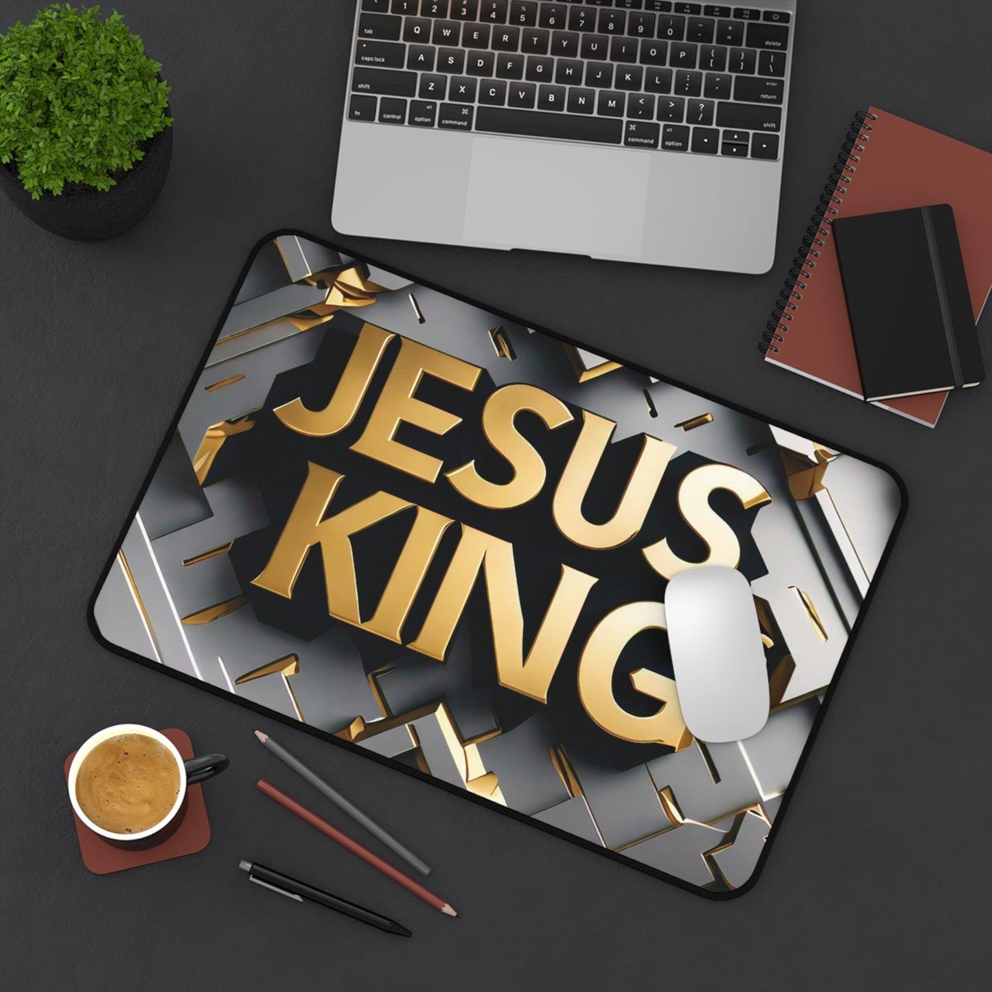 "Jesus Is King" - Desk Mat - Creatively Designed Shop