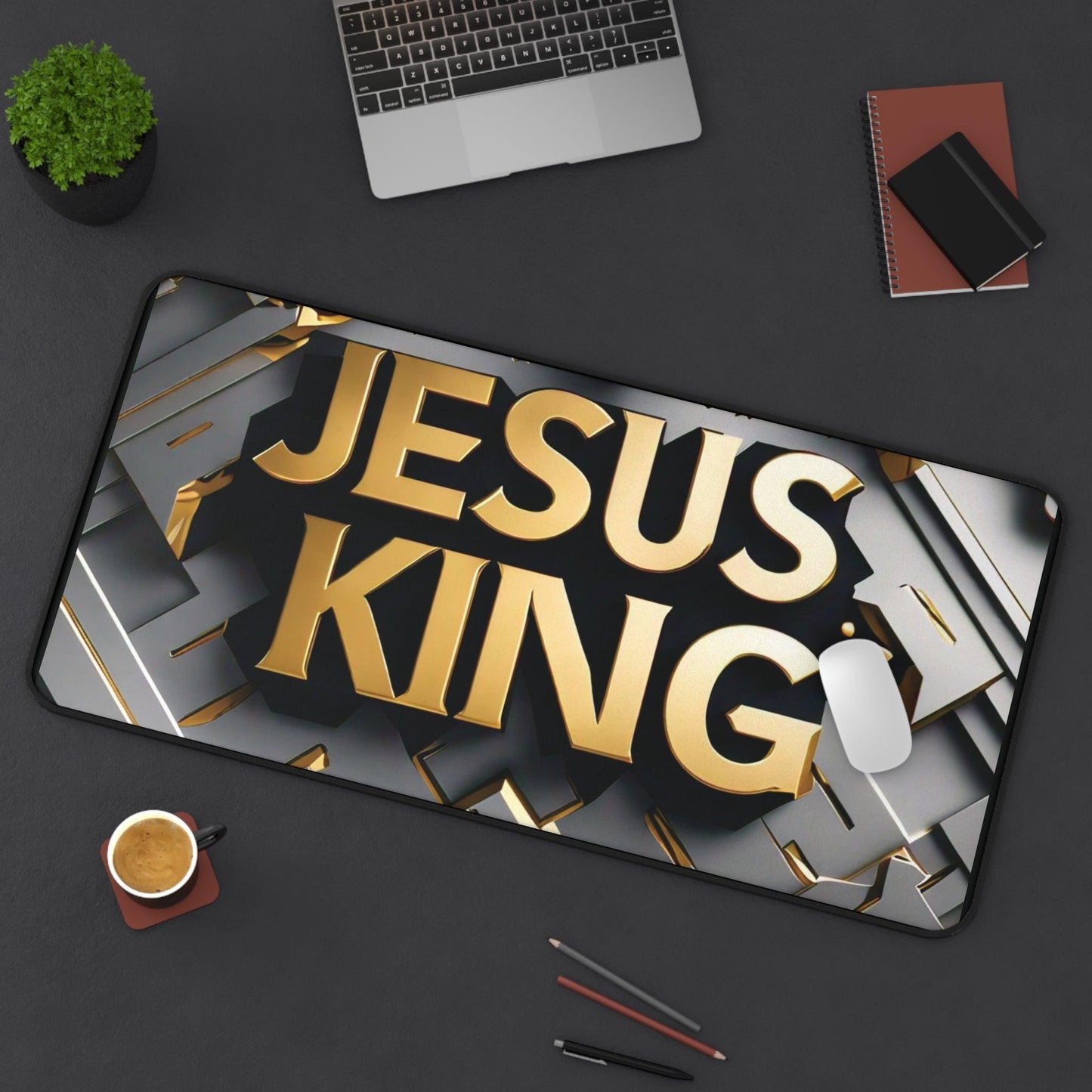 "Jesus Is King" - Desk Mat - Creatively Designed Shop