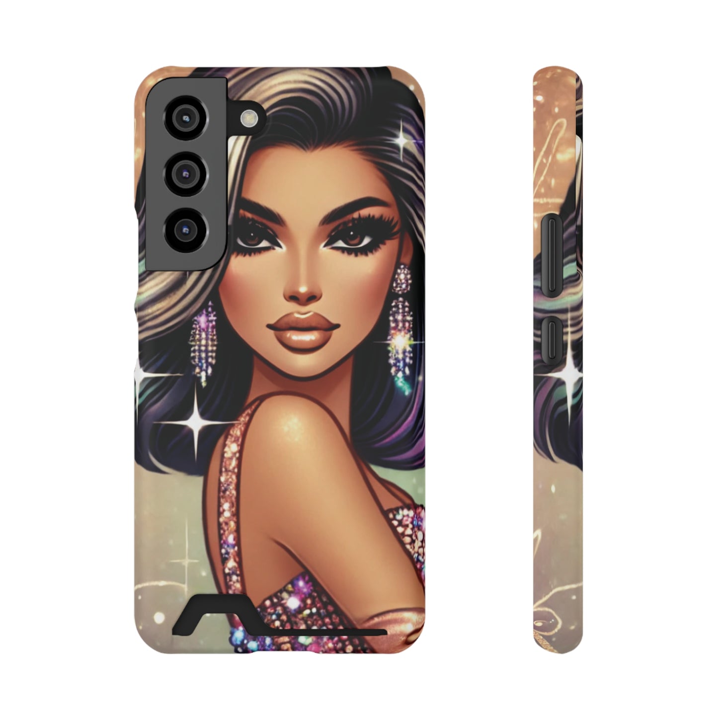 "Stunning" - Phone Case With Card Holder - Creatively Designed Shop