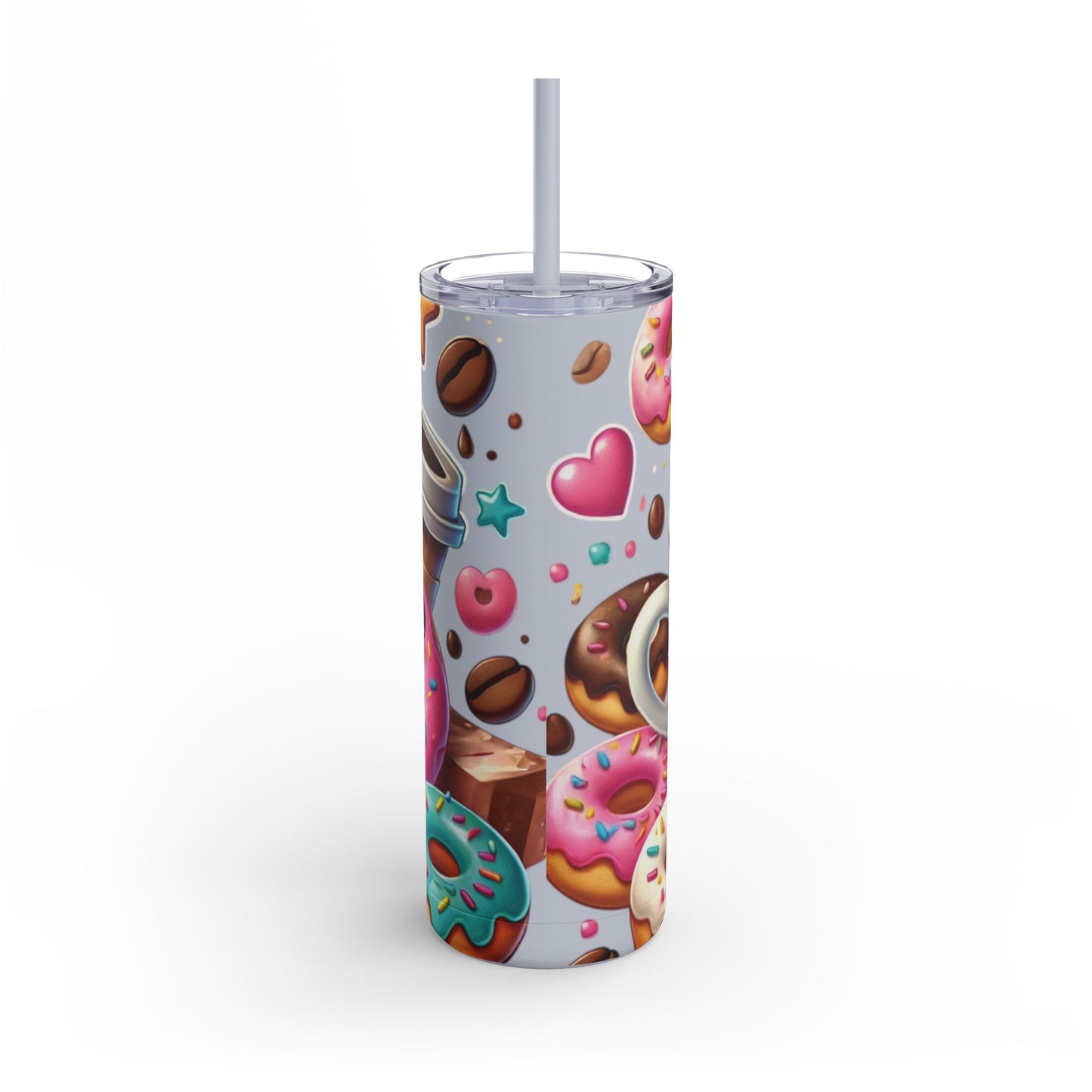 Coffee & Donuts - Maars Maker Skinny Matte Tumbler, 20oz - Creatively Designed Shop