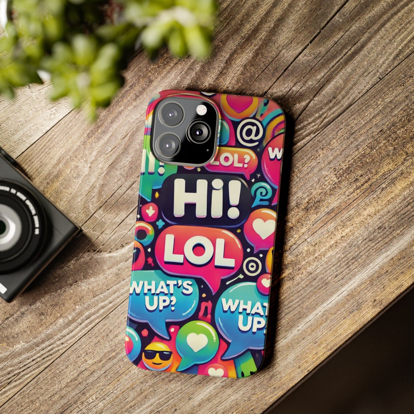 "Text Bubbles" - Slim Phone Cases - Creatively Designed Shop