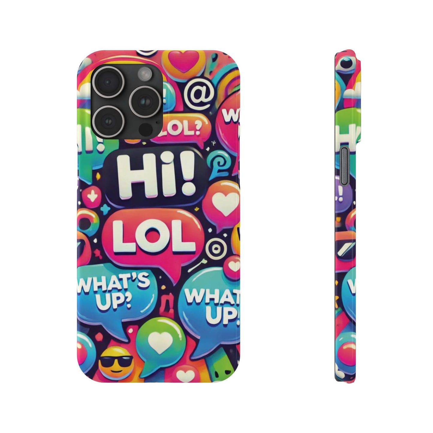 "Text Bubbles" - Slim Phone Cases - Creatively Designed Shop