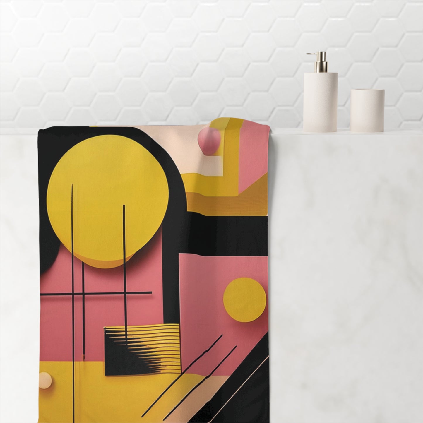 Bold Abstract - Mink-Cotton Towel