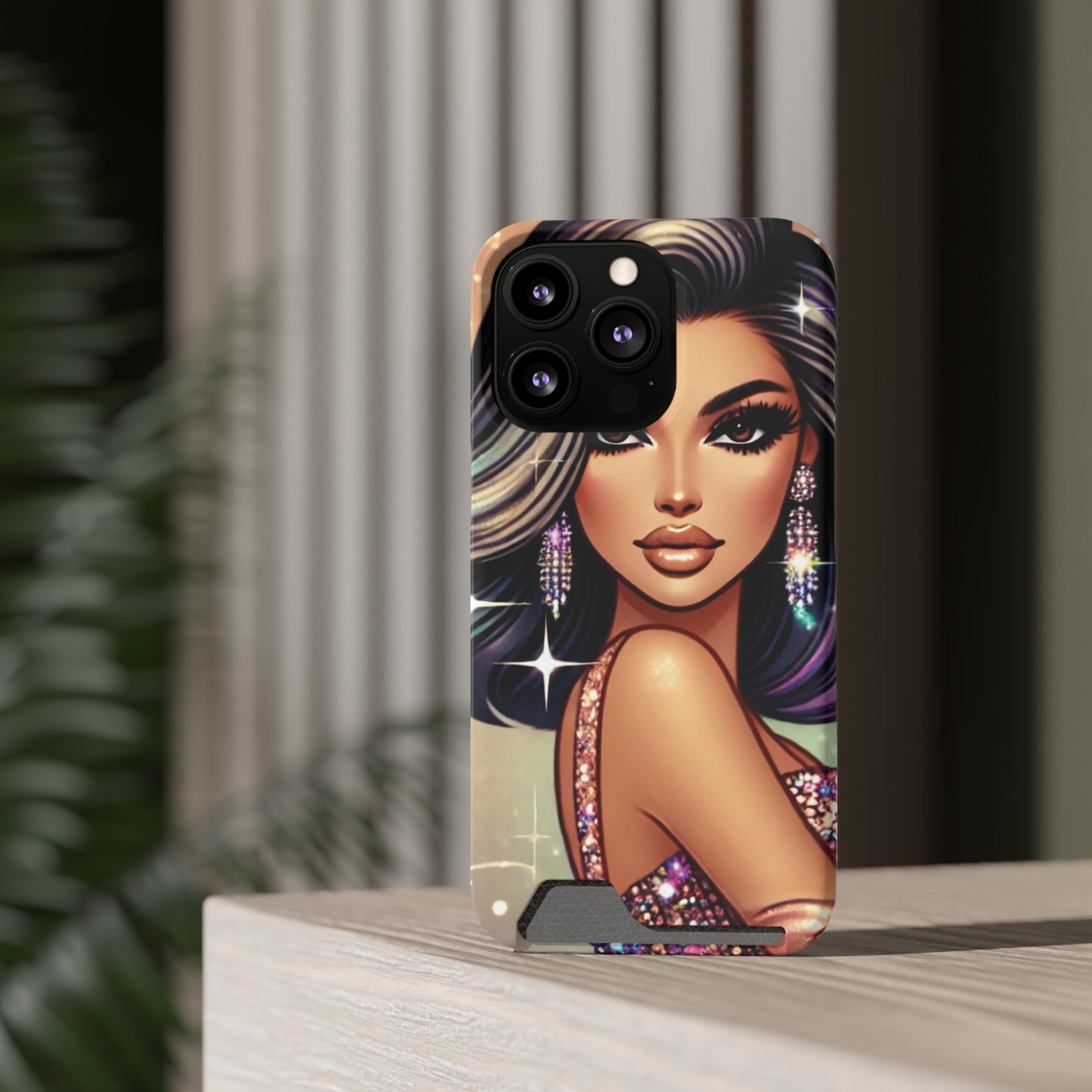 "Stunning" - Phone Case With Card Holder - Creatively Designed Shop