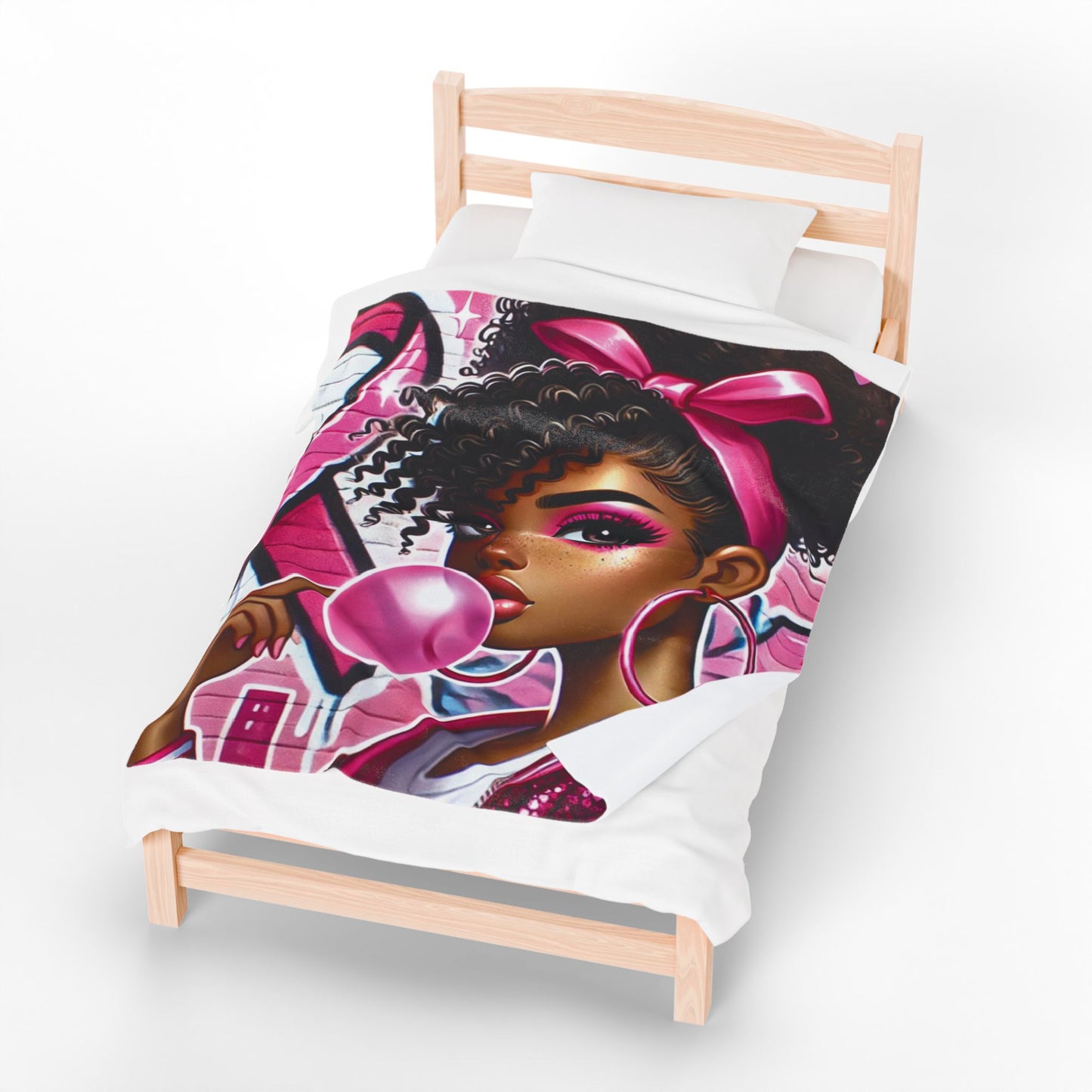 Pink Attitude - Velveteen Plush Blanket