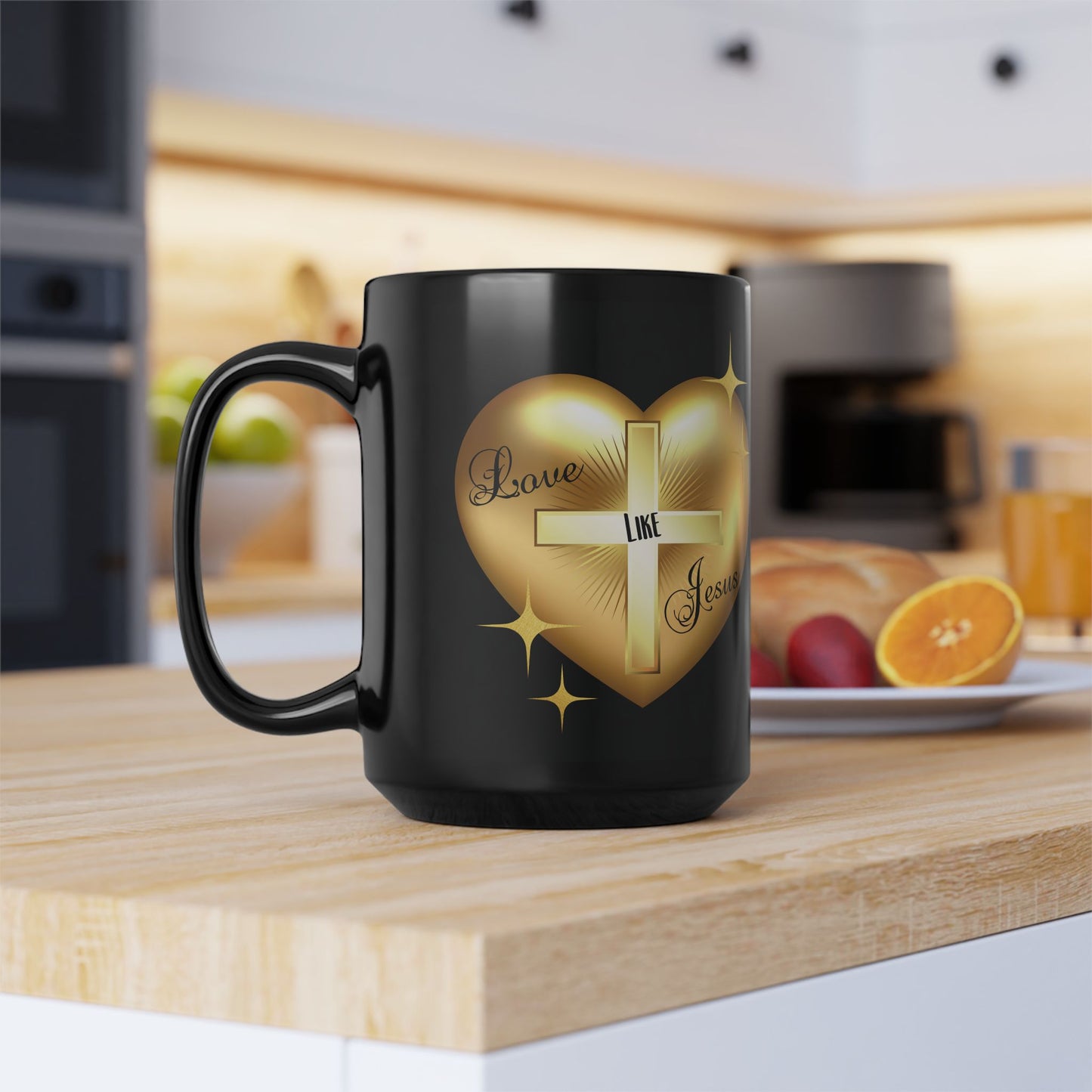 Love Like Jesus - Black Mug, 15oz - Creatively Designed Shop