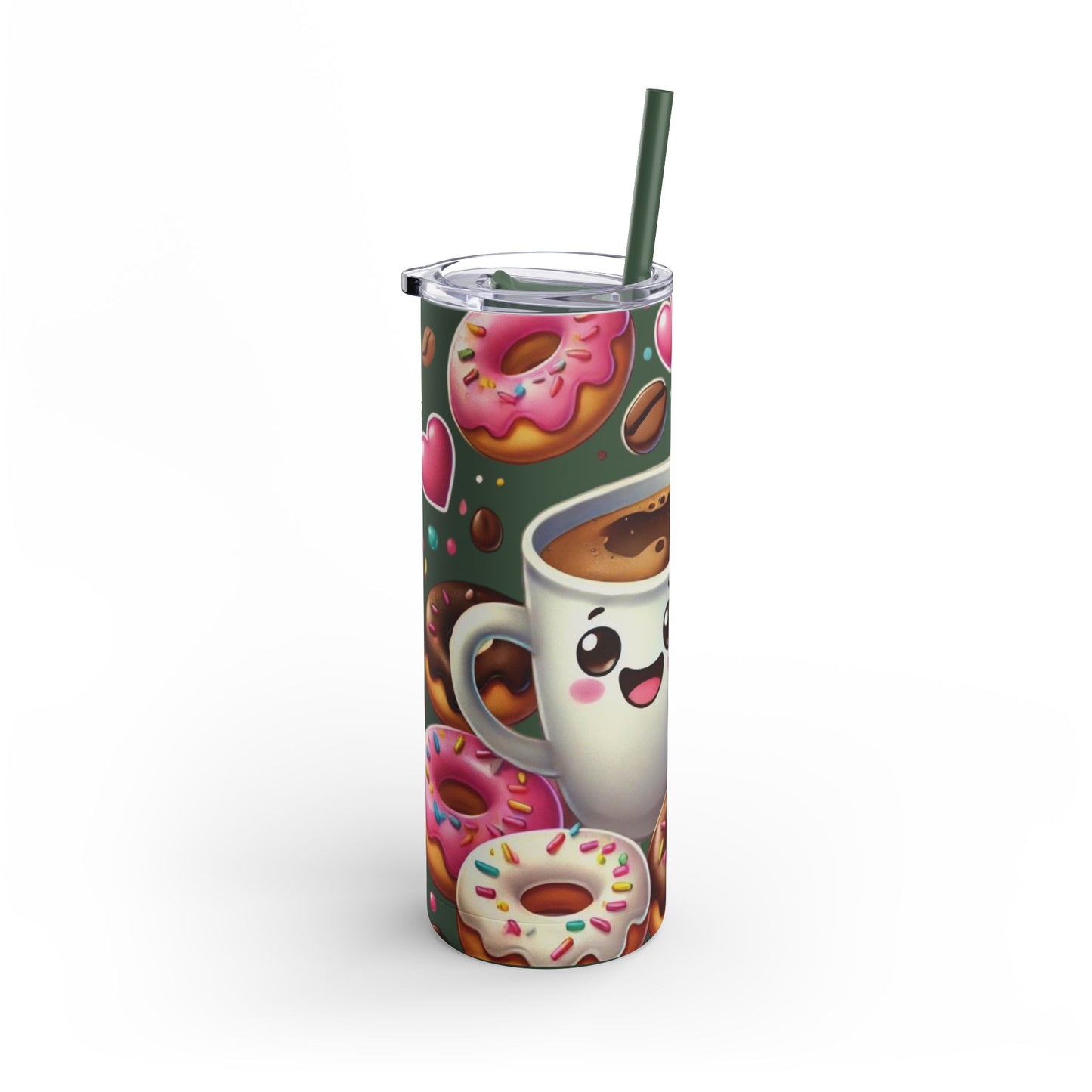 Coffee & Donuts - Maars Maker Skinny Matte Tumbler, 20oz - Creatively Designed Shop