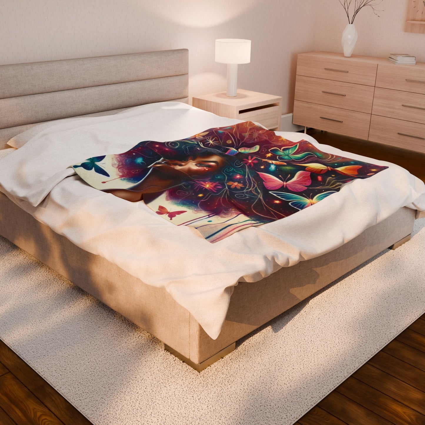 Butterfly Crowned - Velveteen Plush Blanket