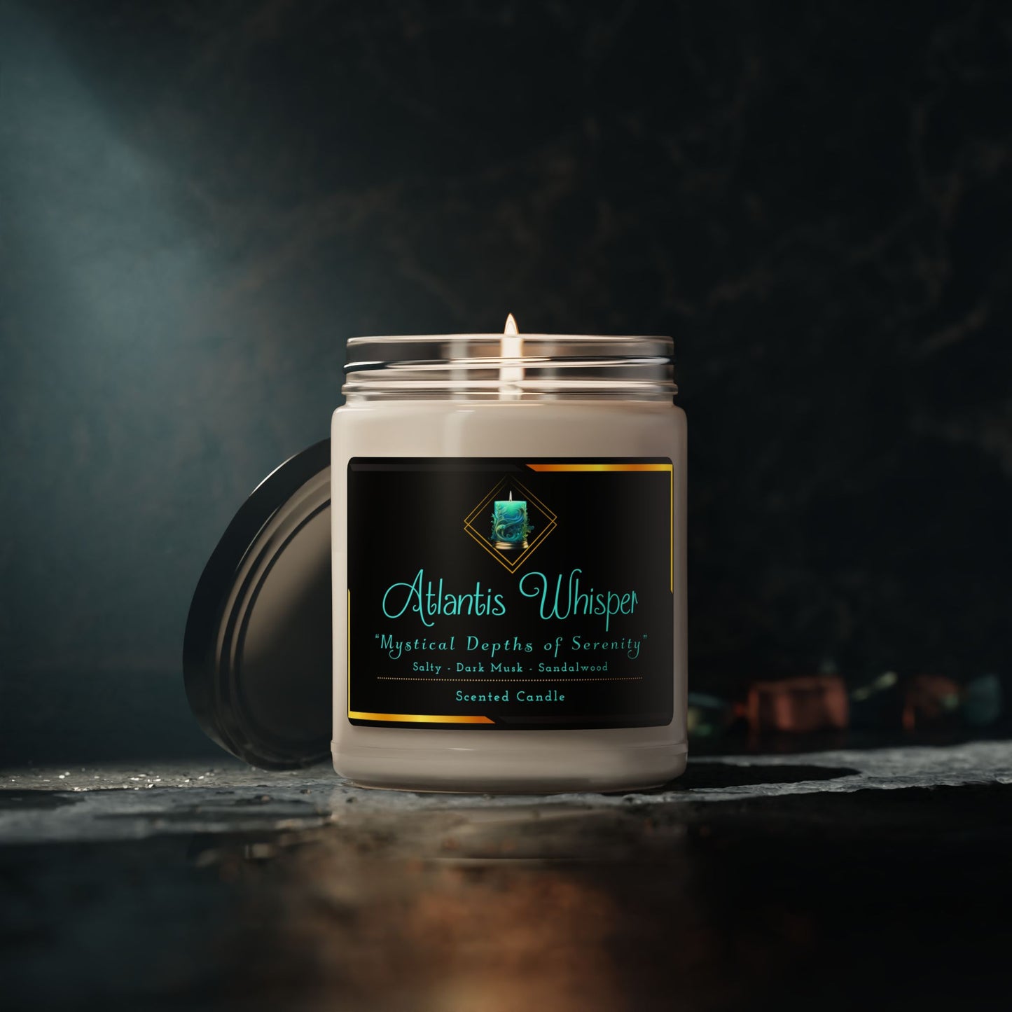 Atlantis Whisper - Scented Soy Candle, 9oz - Creatively Designed Shop