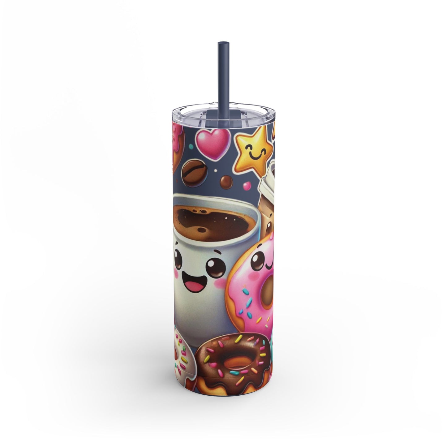 Coffee & Donuts - Maars Maker Skinny Matte Tumbler, 20oz - Creatively Designed Shop
