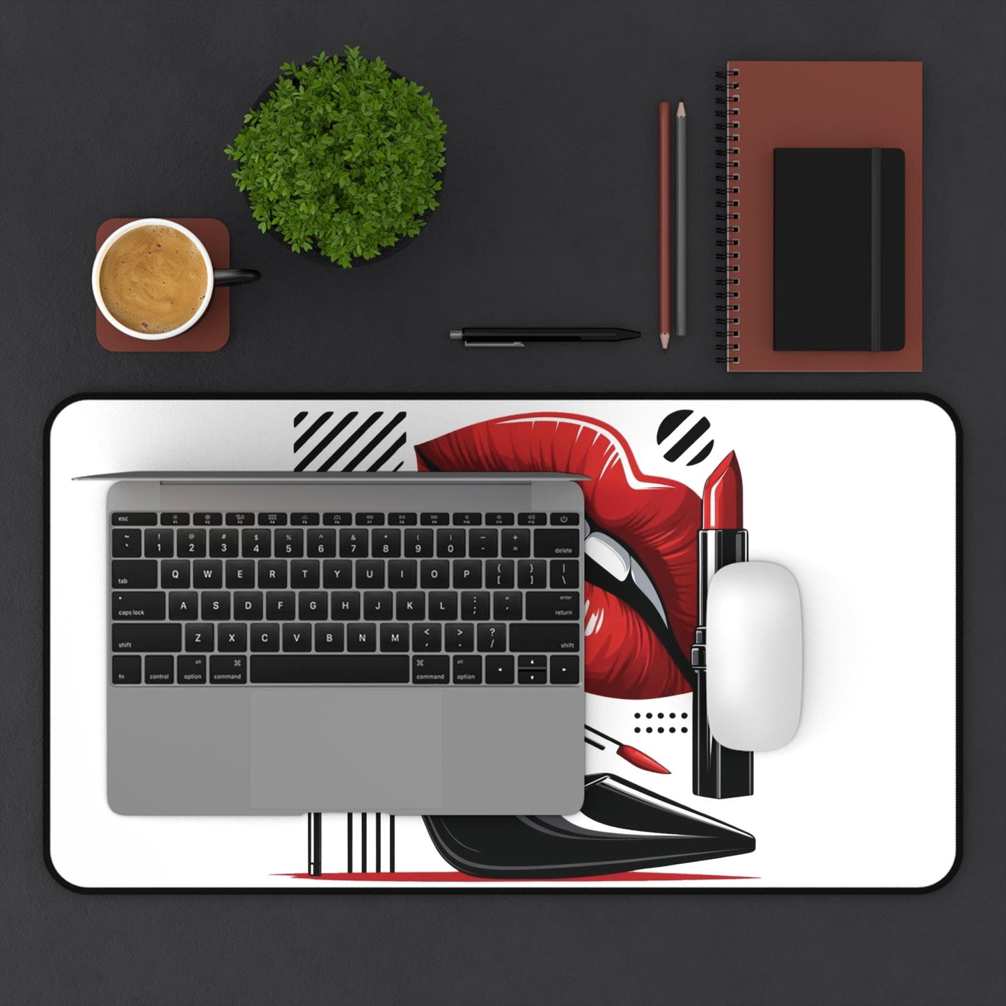 "Red & Black Beauty" - Desk Mat - Creatively Designed Shop