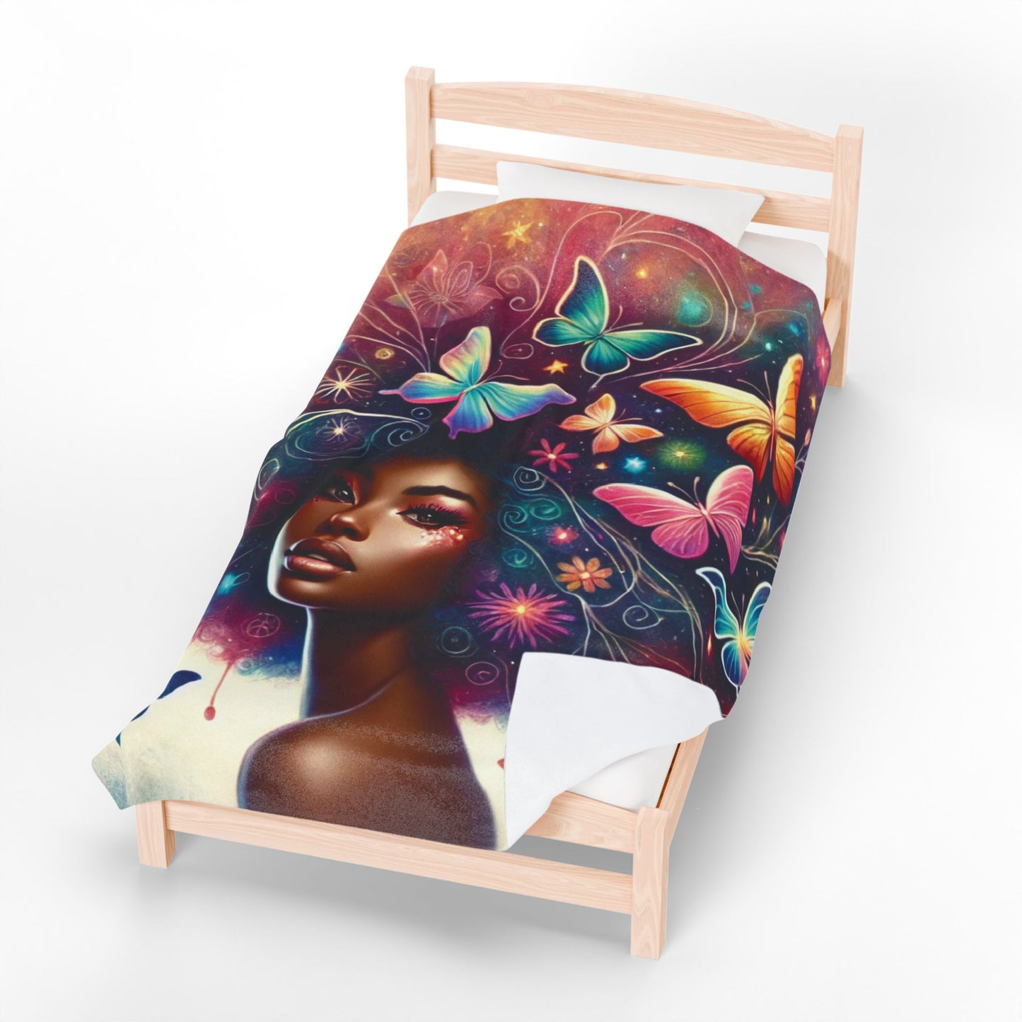 Butterfly Crowned - Velveteen Plush Blanket