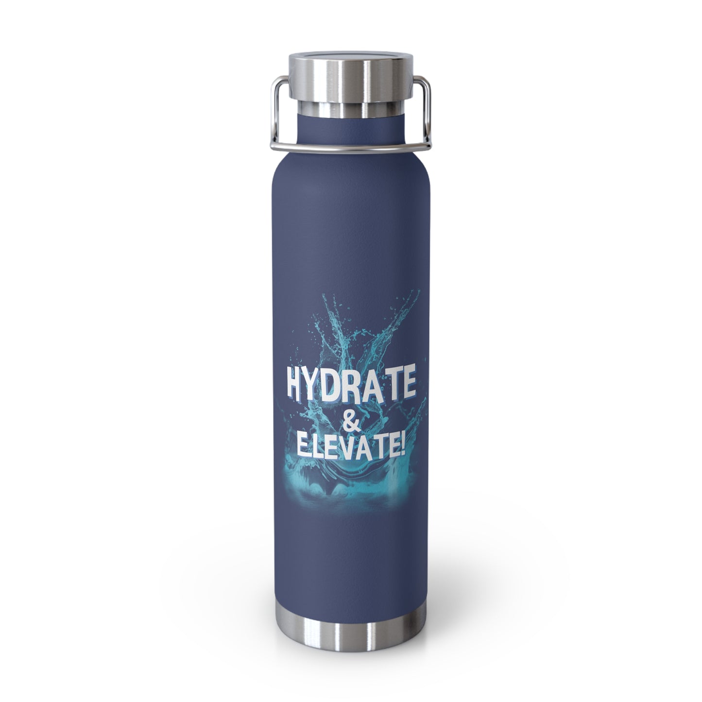 "Hydrate & Elevate" - Copper Vacuum Insulated Bottle, 22oz - Creatively Designed Shop