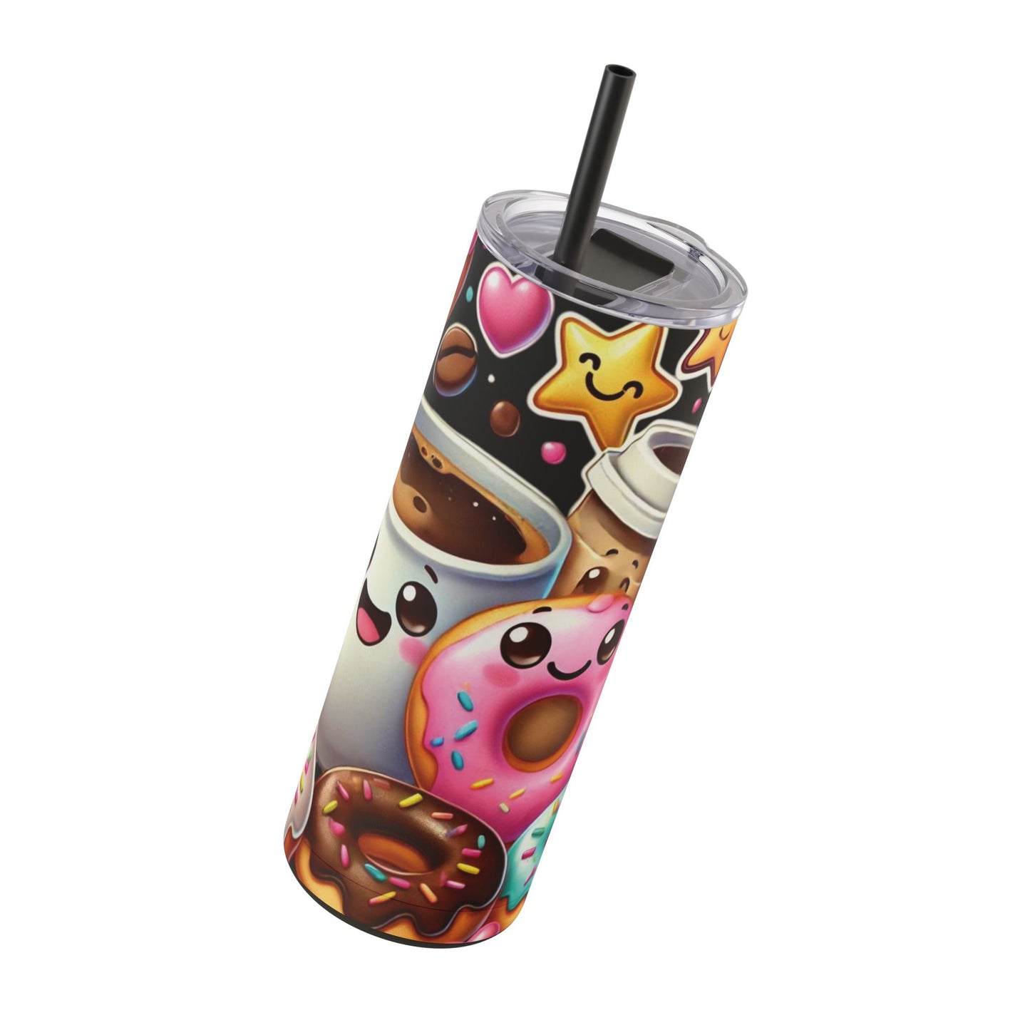Coffee & Donuts - Maars Maker Skinny Matte Tumbler, 20oz - Creatively Designed Shop