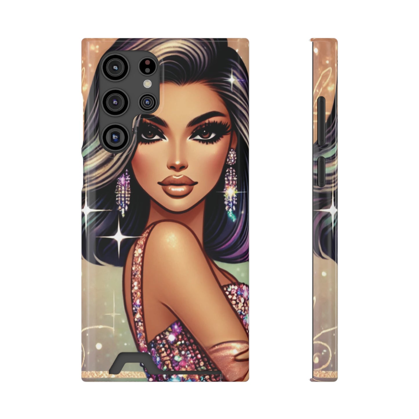 "Stunning" - Phone Case With Card Holder - Creatively Designed Shop