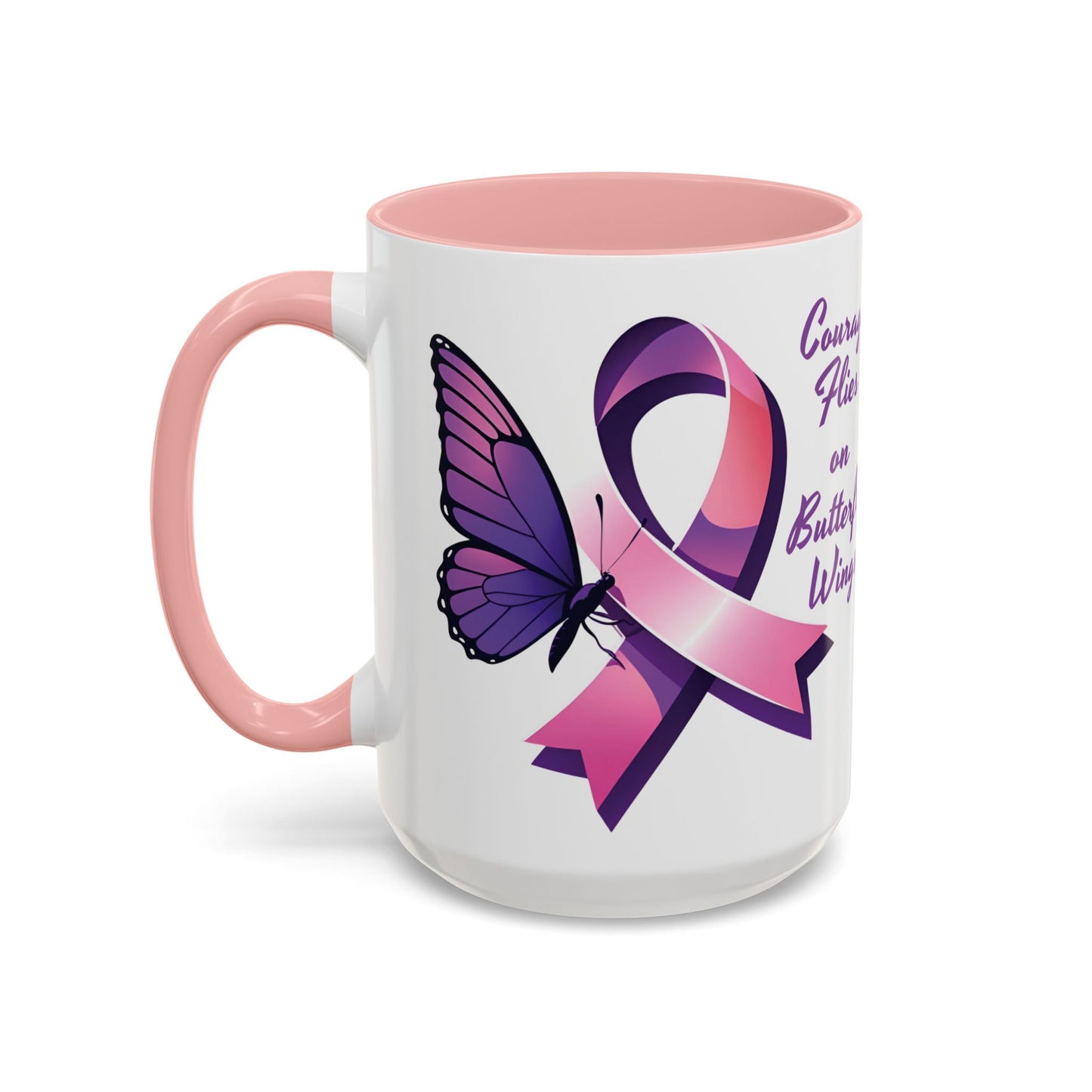 Courage Flies on Butterfly Wings - Accent Coffee Mug