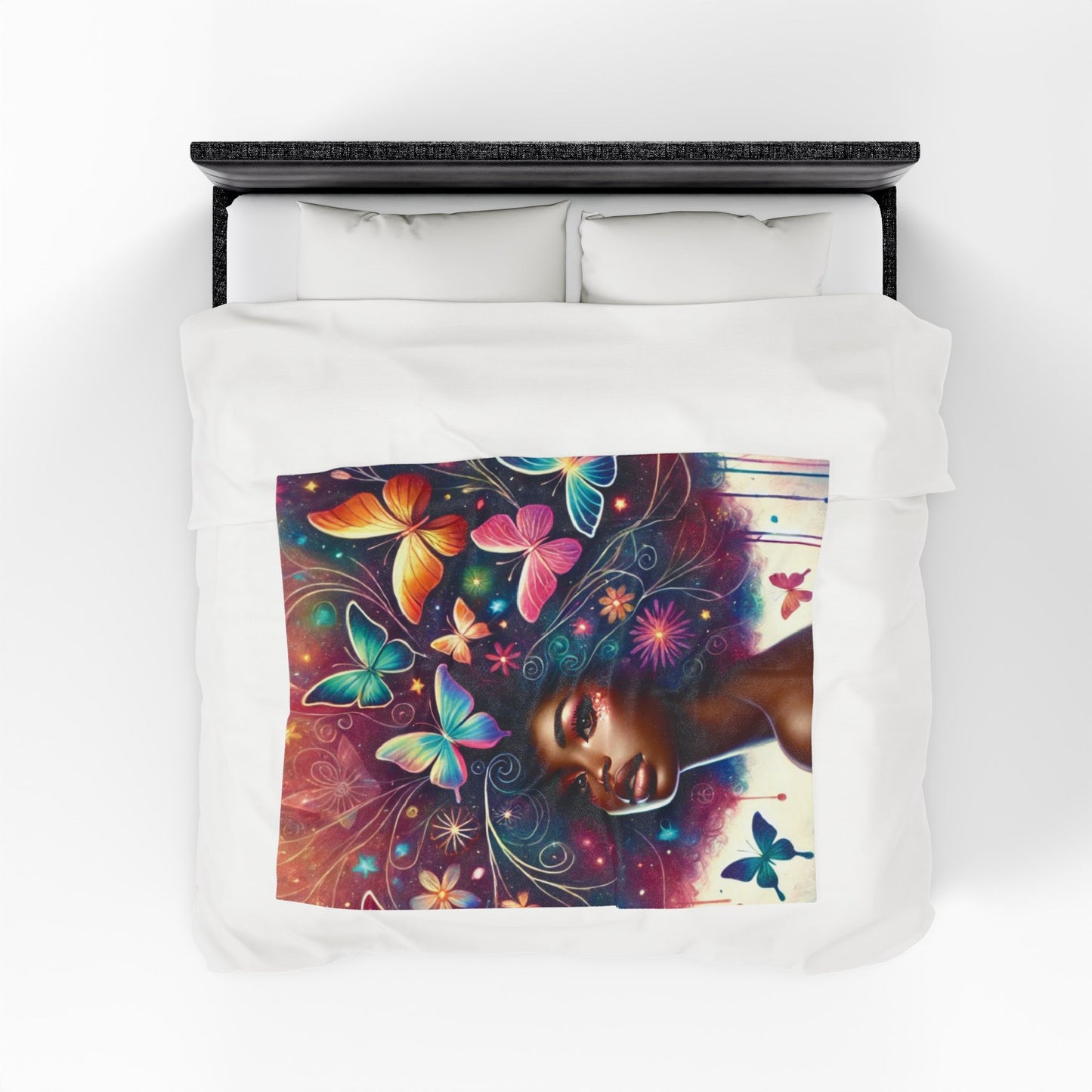 Butterfly Crowned - Velveteen Plush Blanket
