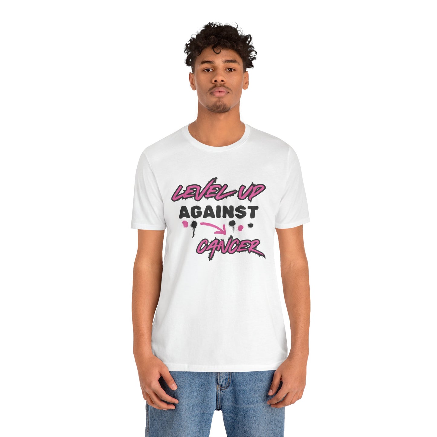 Level Up Against Cancer - Unisex Jersey Short Sleeve Tee