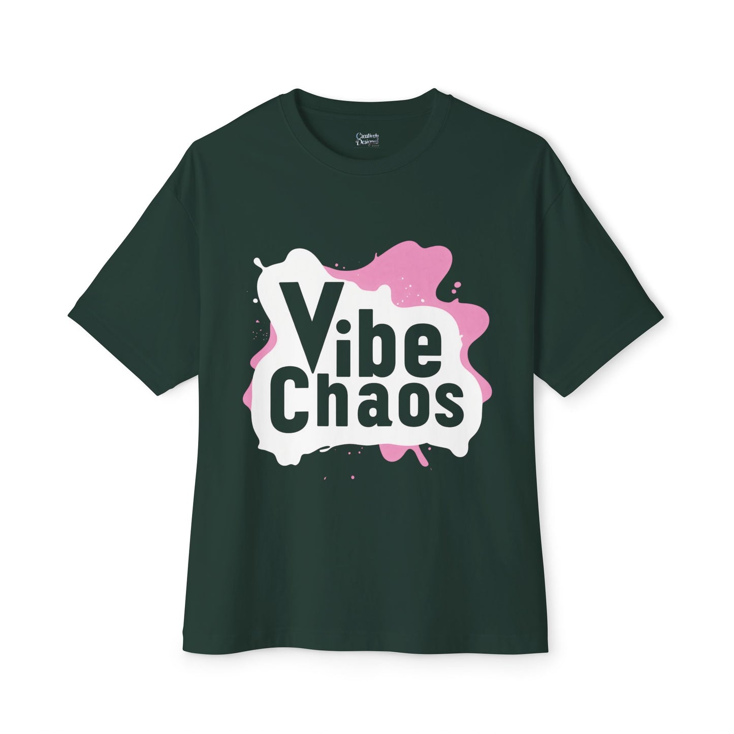 Vibe Chaos (Pink) - Unisex Oversized Boxy Tee