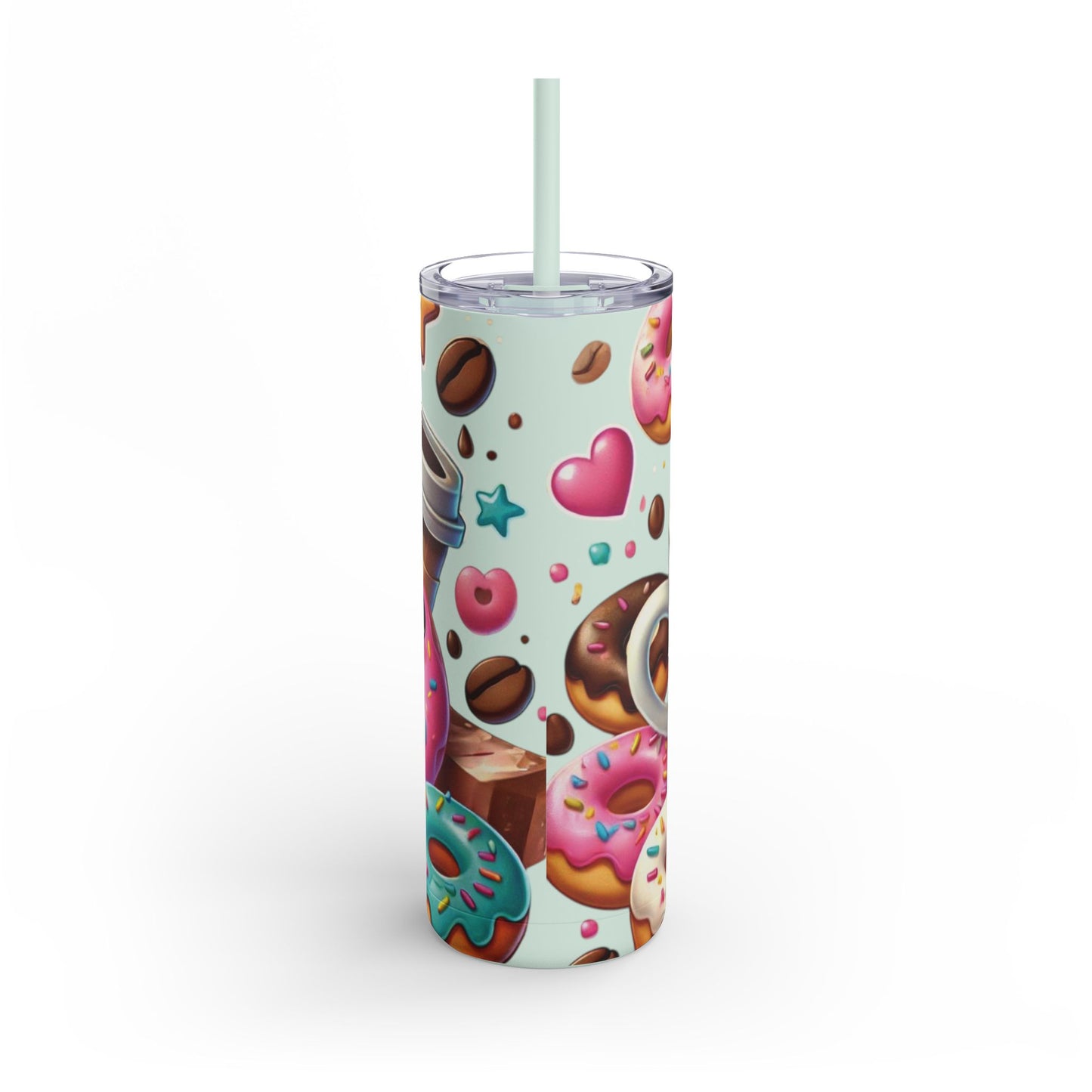 Coffee & Donuts - Maars Maker Skinny Matte Tumbler, 20oz - Creatively Designed Shop