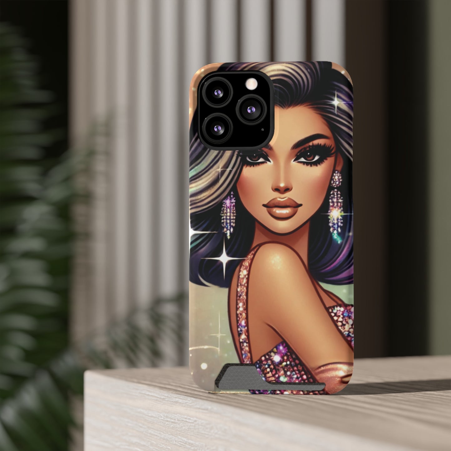 "Stunning" - Phone Case With Card Holder - Creatively Designed Shop
