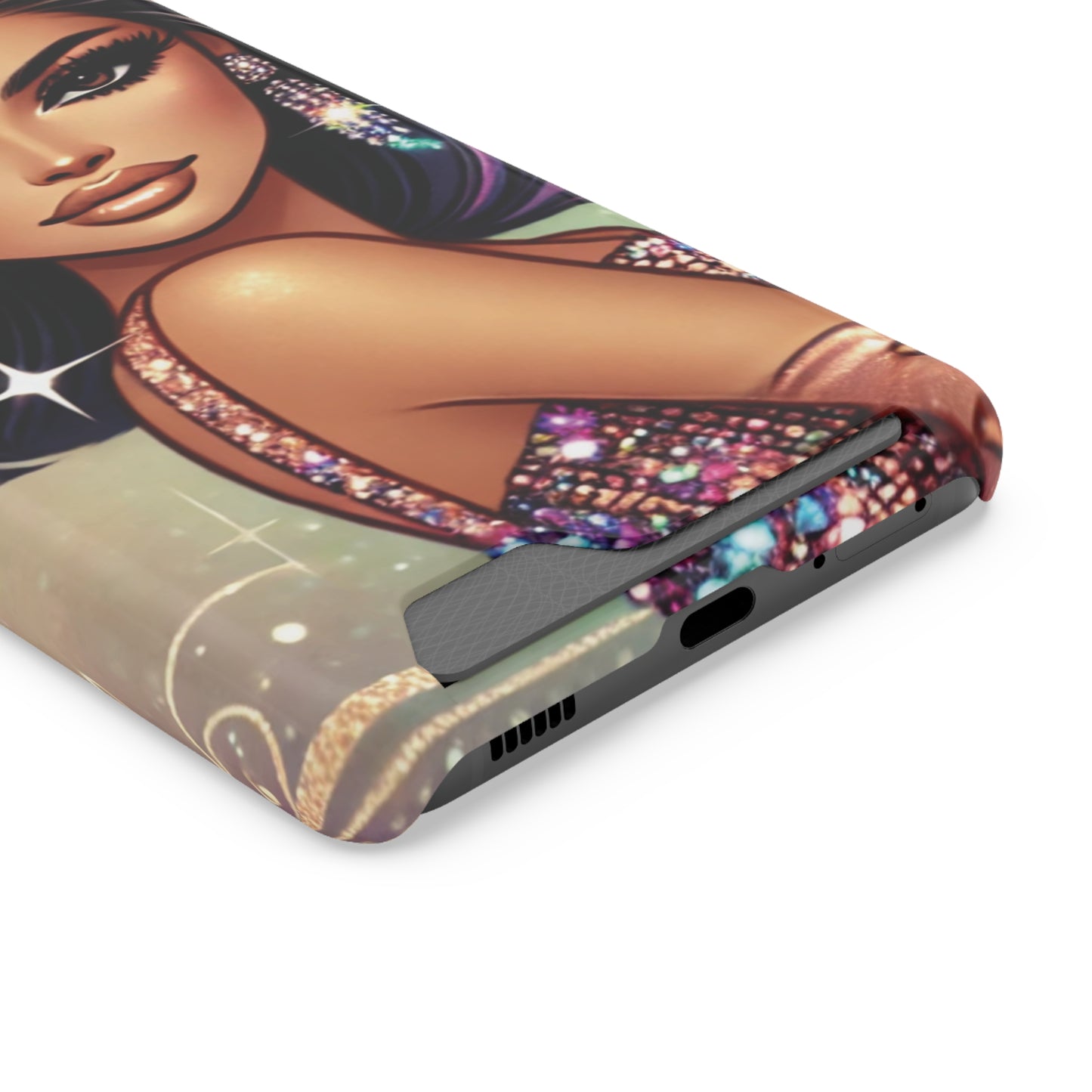 "Stunning" - Phone Case With Card Holder - Creatively Designed Shop