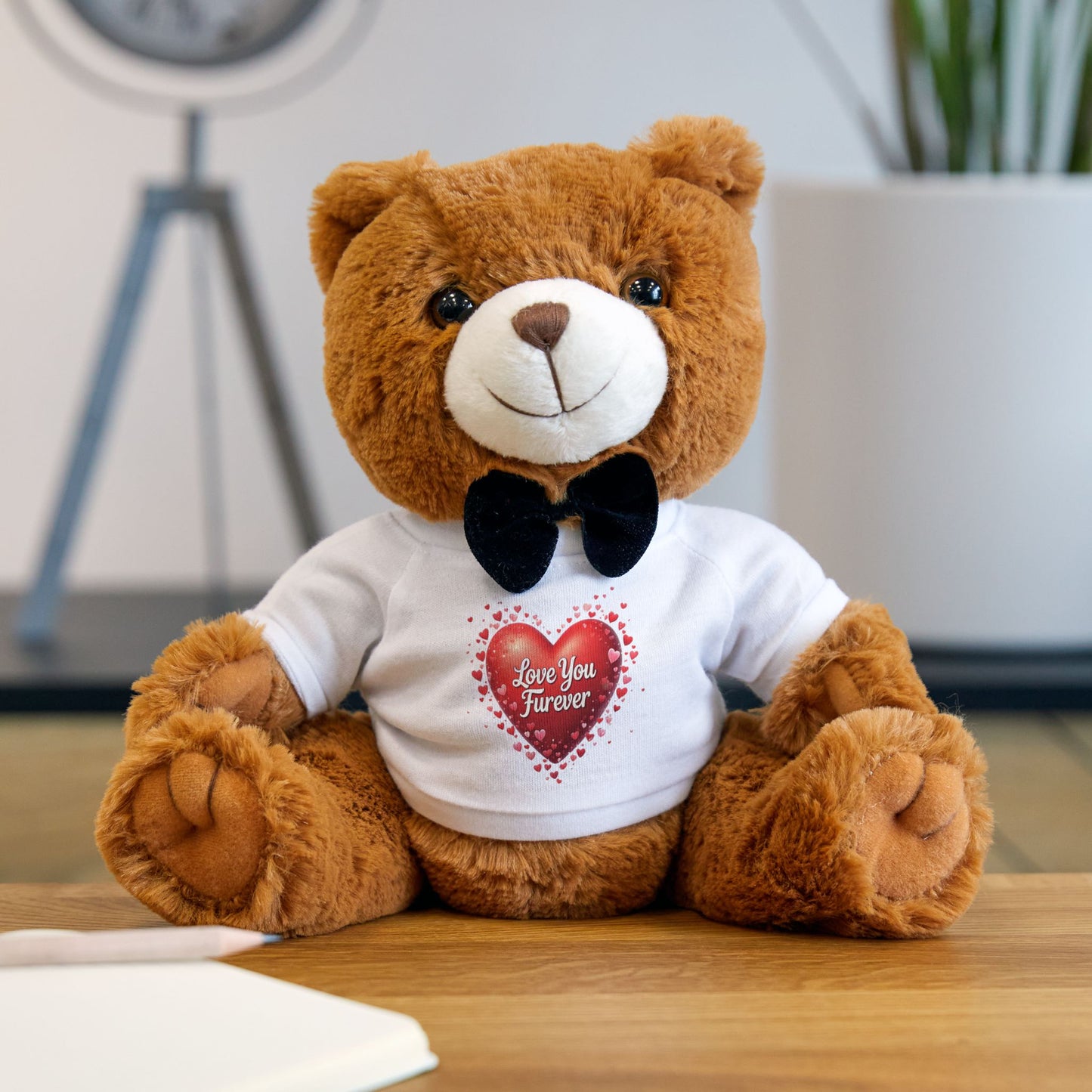 Adorable Teddy Bear with 'Love You Furever' T-Shirt